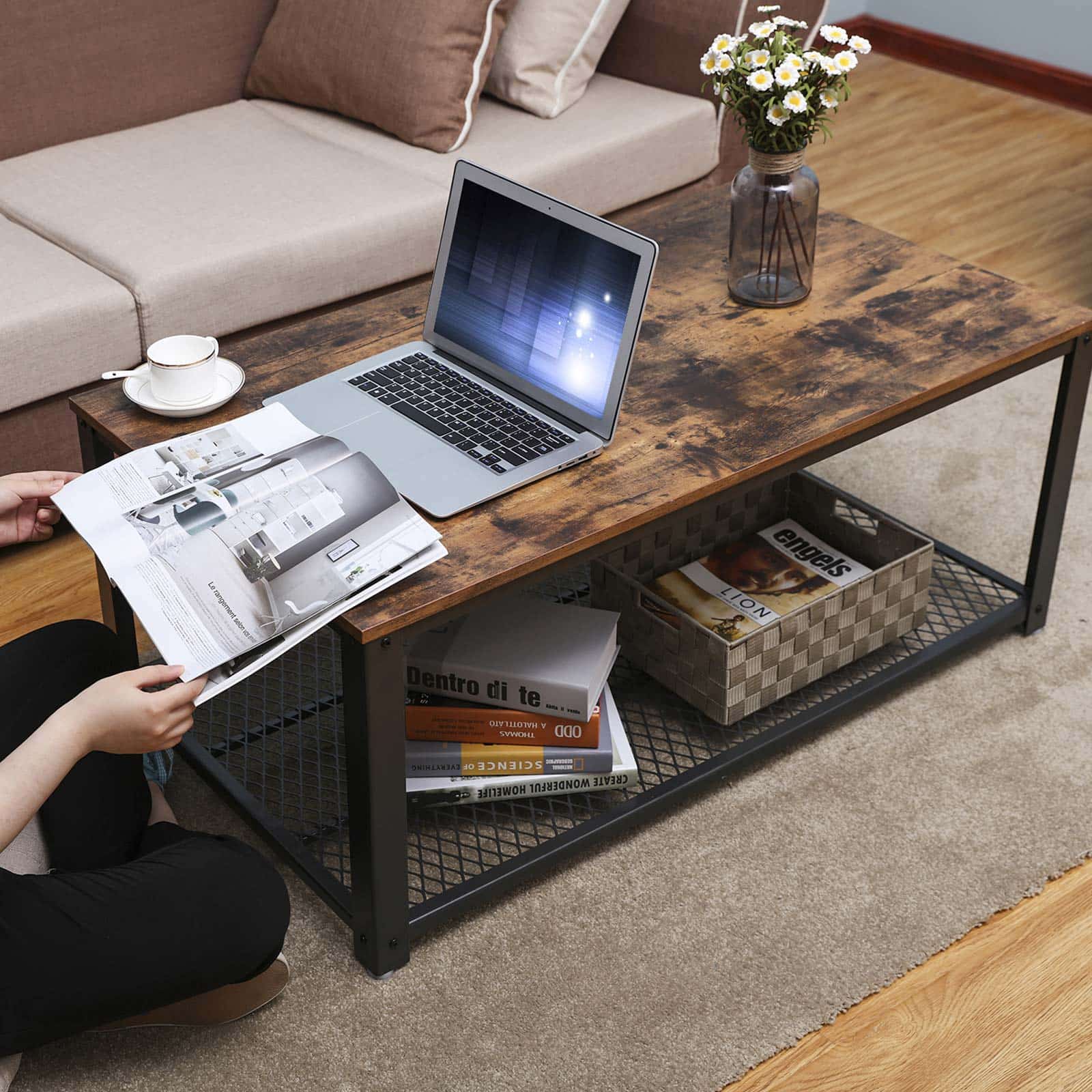 Industrie-Design-Couchtisch-mit-Ablage-LCT61X-3W4iDwuFJirDNT Industrie-Design Couchtisch mit Ablage