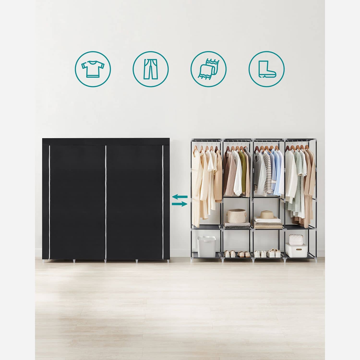 Stoffschrank mit 4 Seitentaschen-RYG094B02