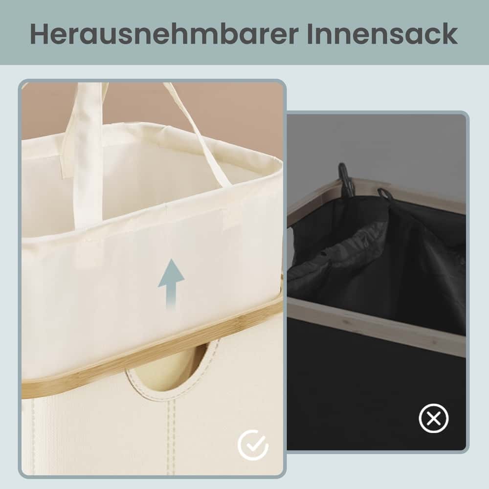 Wäschekorb mit Deckel, Wäschesammler, Wäschesortierer Wäschekorb mit Deckel, Wäschesammler, Wäschesortierer