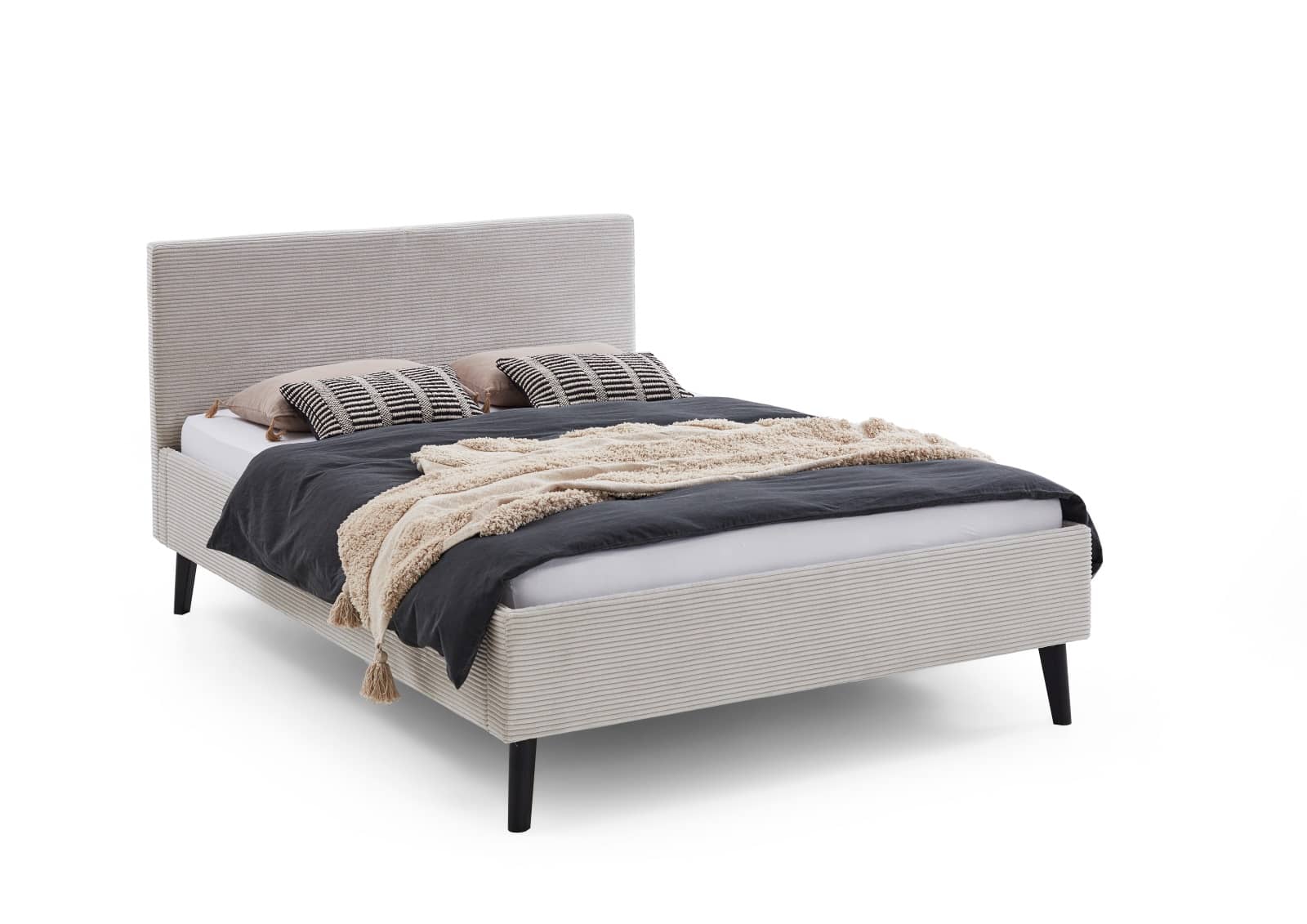 Polsterbett Avola by Meise – Elegantes Breitcord Bettgestell in Beige | 140x200 cm | Massivholzfüße Polsterbett Avola by Meise – Elegantes Breitcord Bettgestell in Beige | 140x200 cm | Massivholzfüße