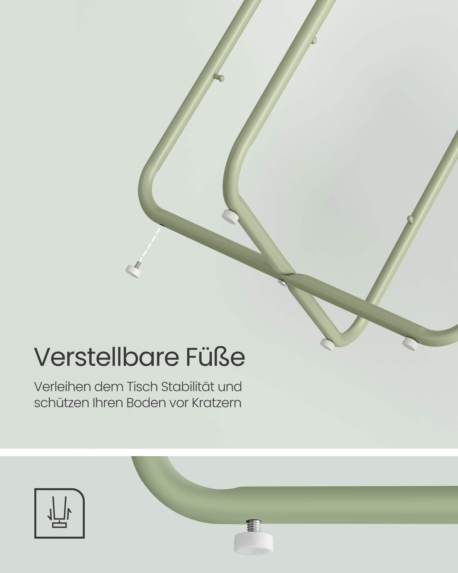 Beistelltisch rund mit Korb aus Stoff Beistelltisch rund mit Korb aus Stoff