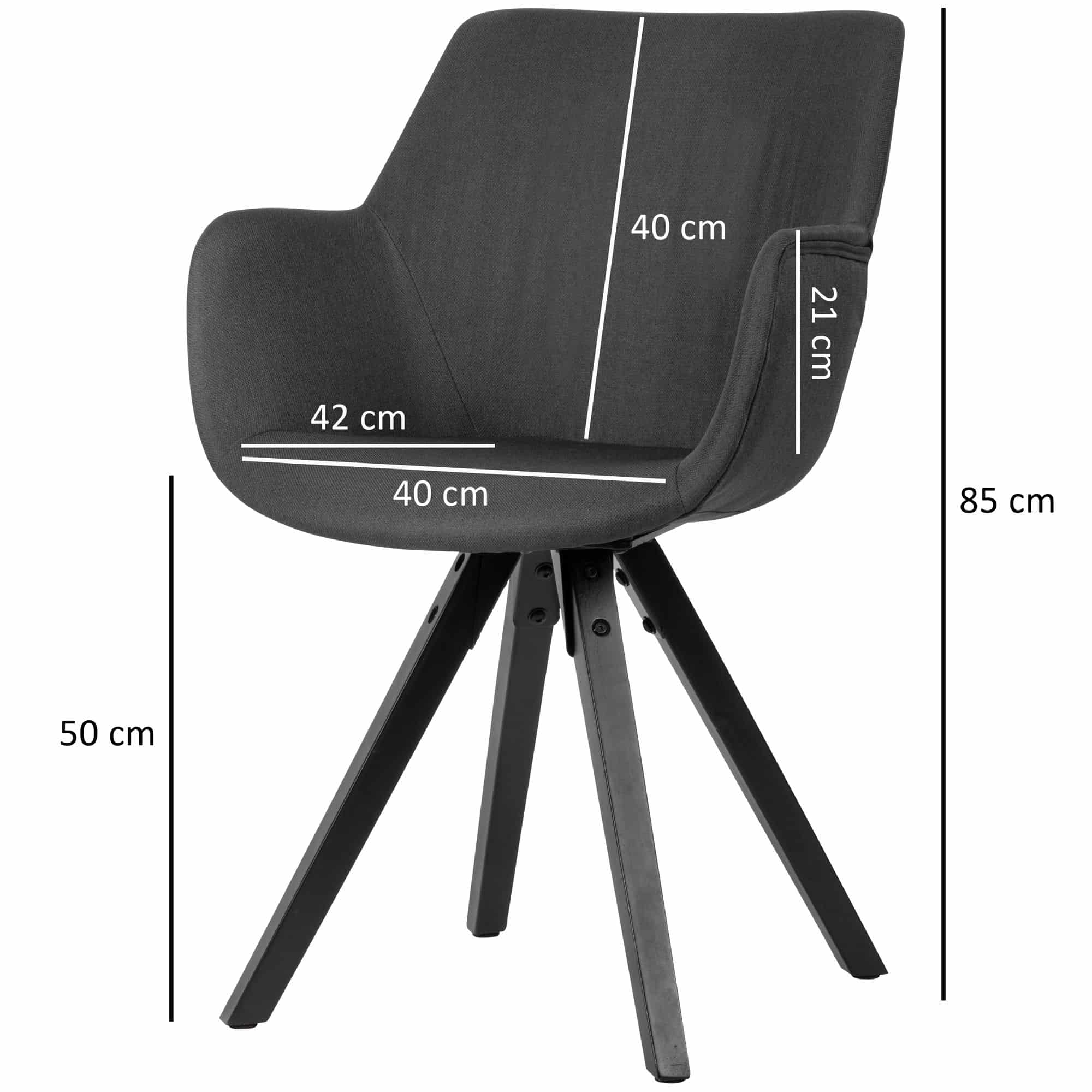 53484-WOHNLING-Gemuetliches-Esszimmerstuhl-2er-Set-schwarze-Beine-WL6-115-WL6-115_2 Esszimmerstuhl 2er Set Schwarz mit Armlehnen mit schwarzen Beinen
