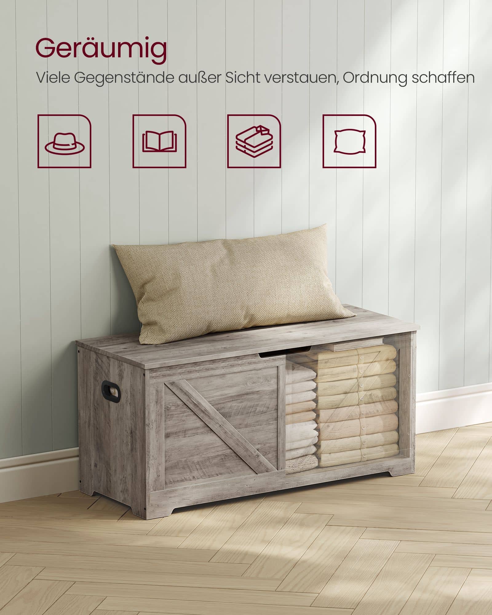 Schuhbank mit Stauraum 40 x 100 x 46 cm Landhausstil Schuhbank mit Stauraum 40 x 100 x 46 cm Landhausstil