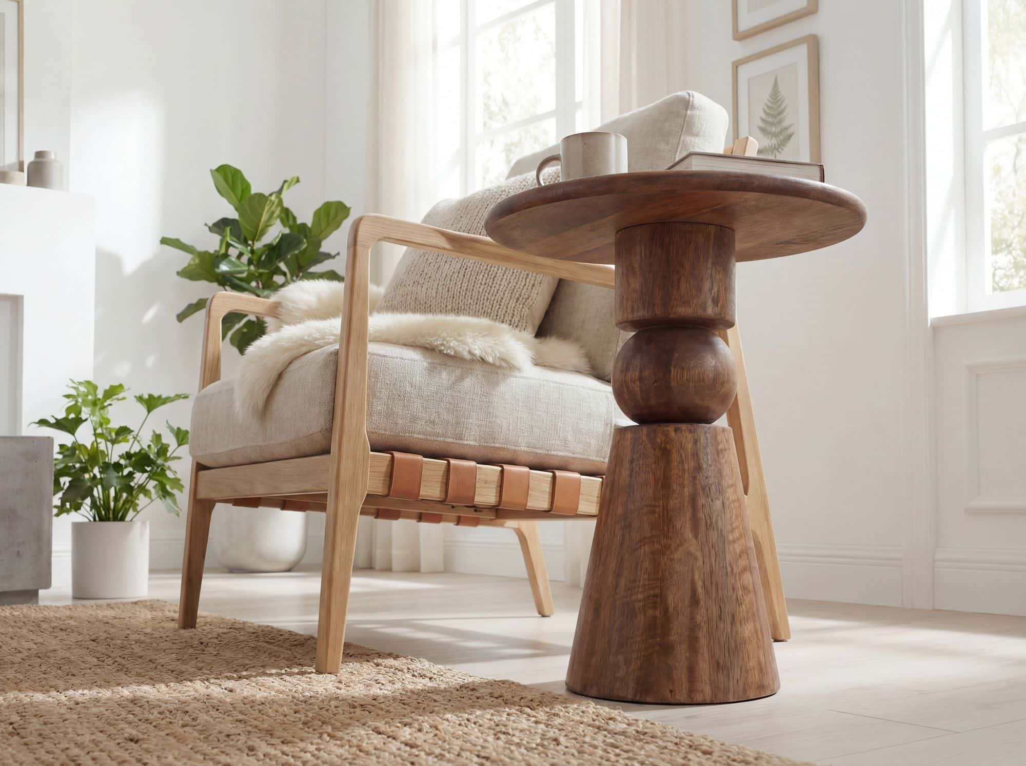 Beistelltisch Mango Massivholz Braun 35cm - Design Anstelltisch Holz - Runder Wohnzimmertisch Massiv - Loungetisch Couchtisch Natur Handmade Beistelltisch Mango Massivholz Braun 35cm - Design Anstelltisch Holz - Runder Wohnzimmertisch Massiv - Loungetisch Couchtisch Natur Handmade