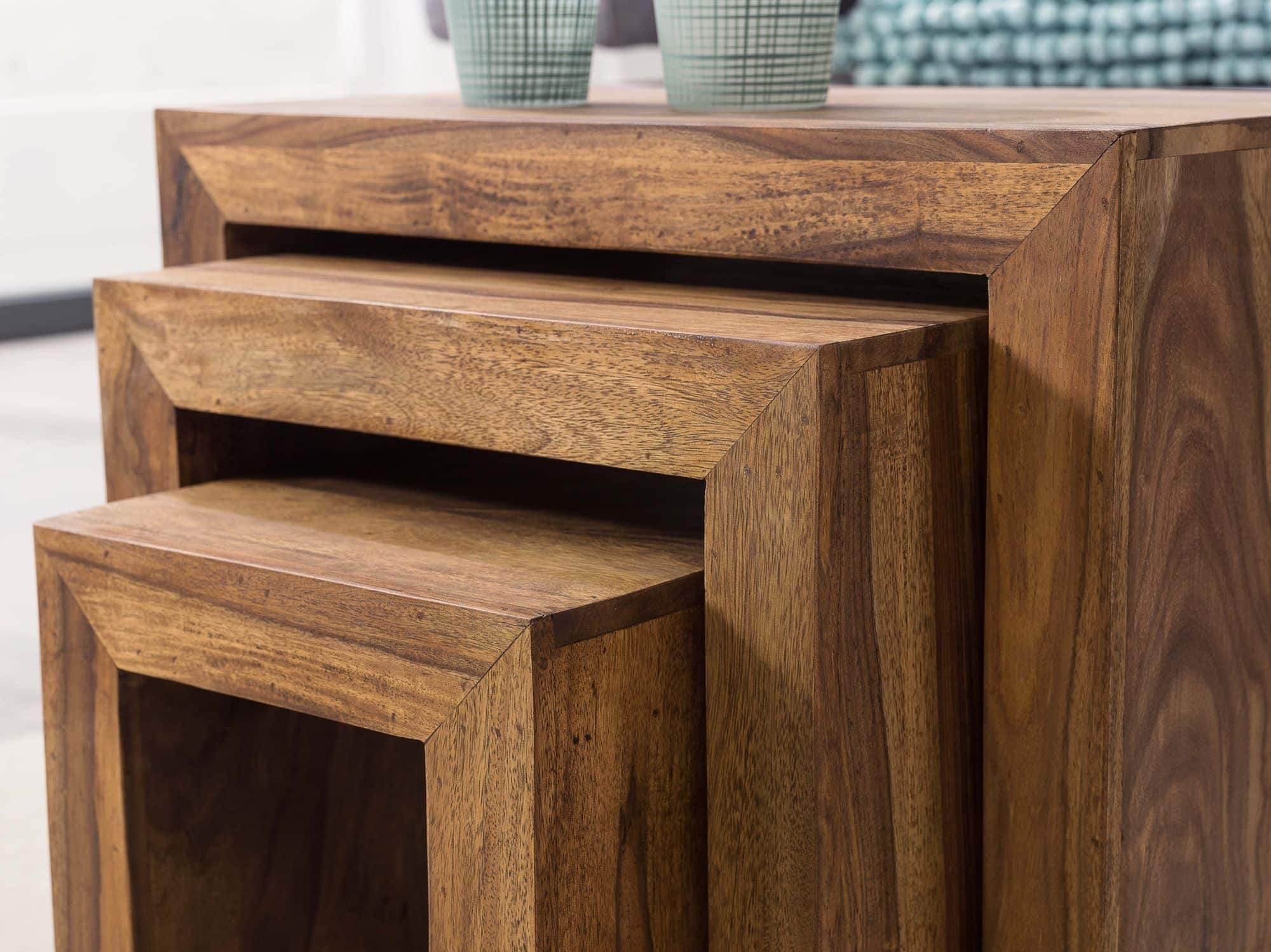 31308-WOHNLING-3er-Set-Satztisch-MUMBAI-Massiv-Ho_2k9vKzHhCBApvA 3er Set Satztisch Massiv-Holz Sheesham Wohnzimmer-Tisch Landhaus-Stil Beistelltisch dunkel-braun Naturholz