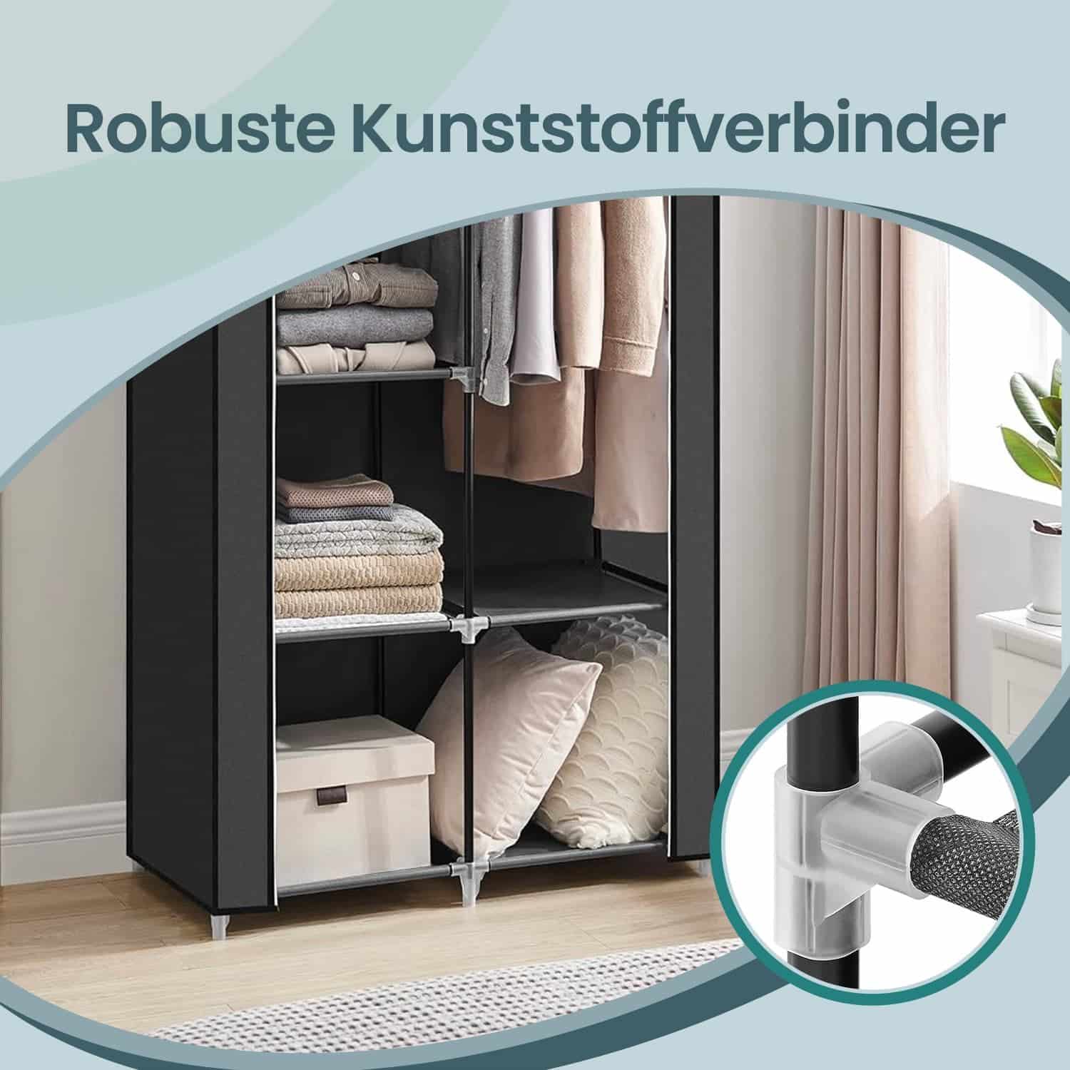 Kleiderschrank, 1 Kleiderstange, 6 Ebenen, Kleiderschrank, 1 Kleiderstange, 6 Ebenen,