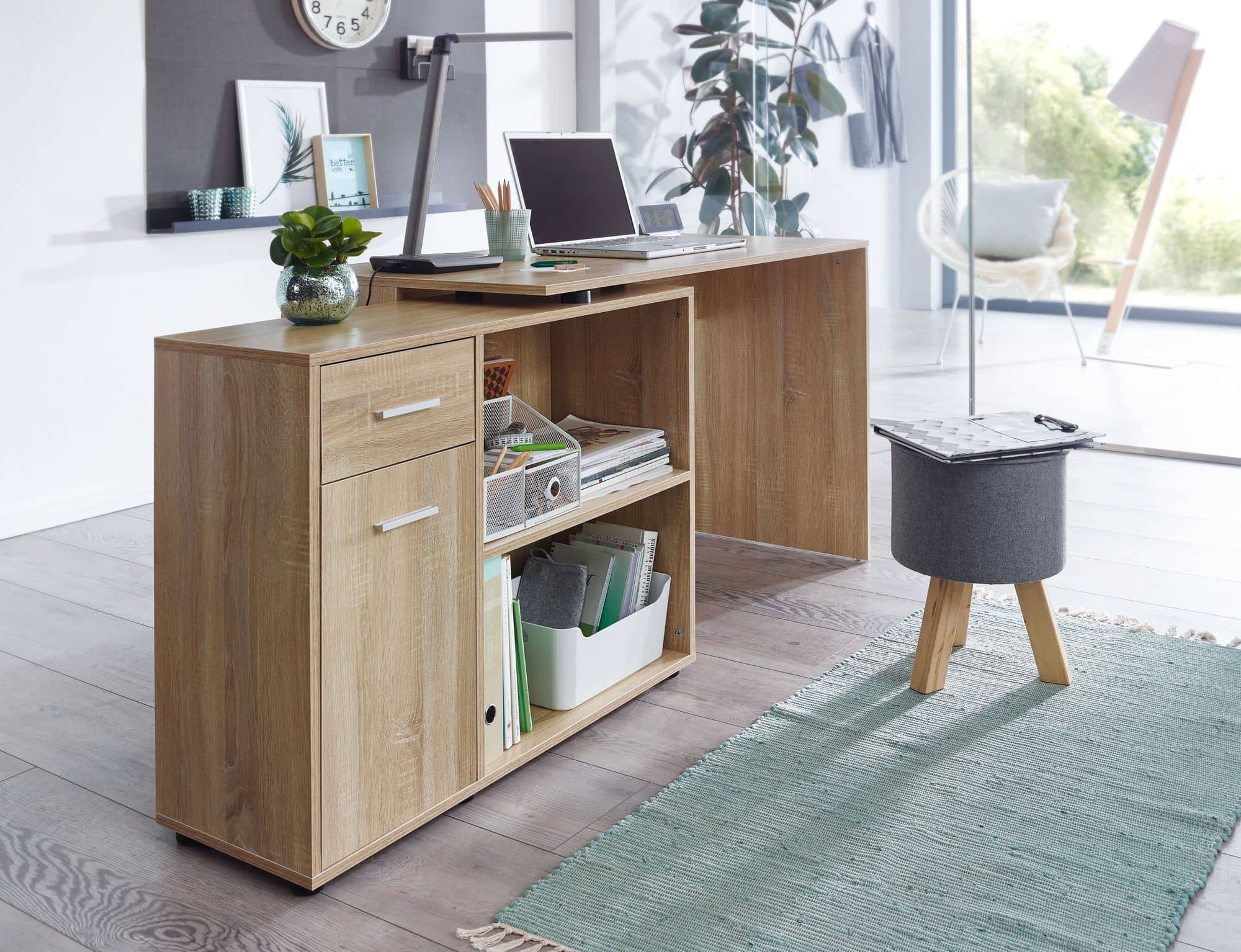 45940-WOHNLING-Design-Schreibtisch-mit-Regal-Eckschreibtisch-Sonoma-Moderner-Buerotisch-Computertisch-Arbeitszimmer-Winkelschreibtisch-Home-Office-WL5-304-WL5-304_6 Design Eckschreibtisch mit Regal Sonoma 120 x 75,5 x 106,5 cm