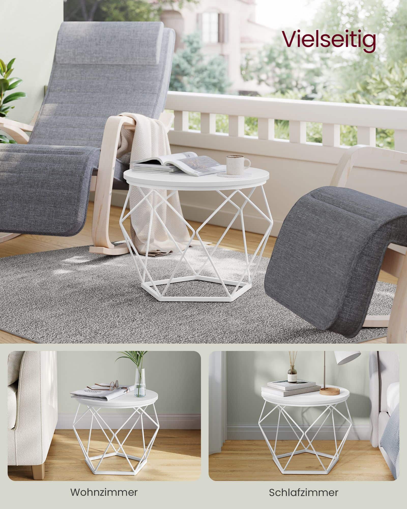 Couchtisch 2er Set mit abnehmbarer Tischplatte schneeweiß-wolkenweiß Couchtisch 2er Set mit abnehmbarer Tischplatte schneeweiß-wolkenweiß