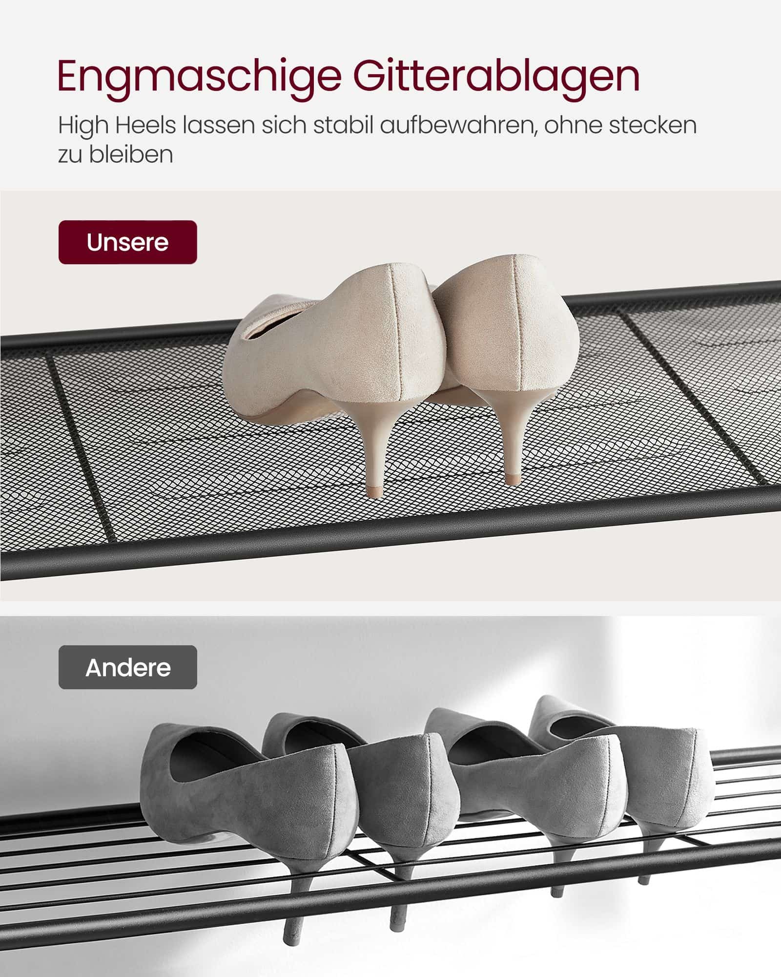 Schuhablage mit 4 Gitterebenen Schuhablage mit 4 Gitterebenen