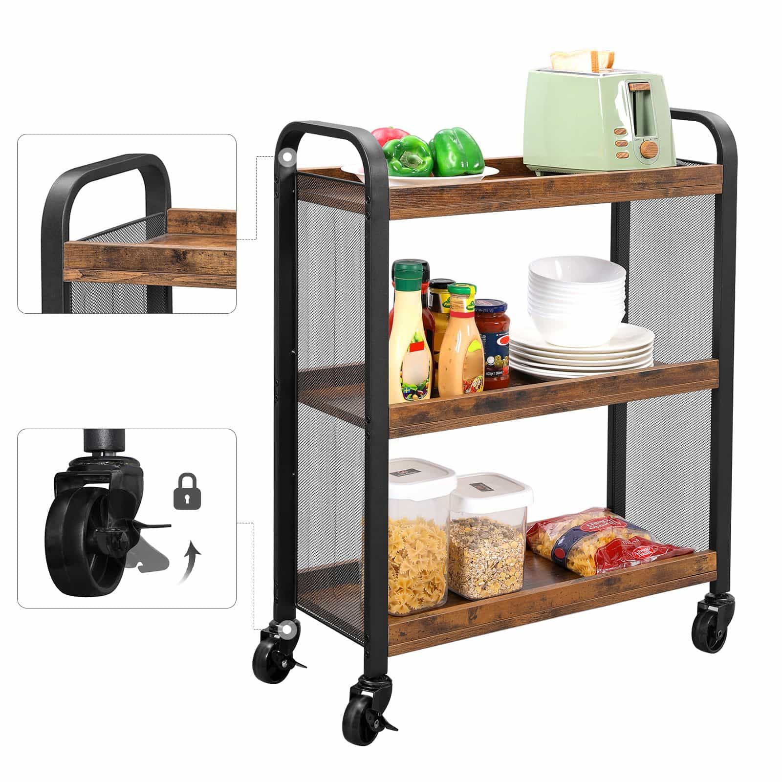 1R3A2050-1RtBaWFktzna35 Servierwagen 3 Ablagen Vintagebraun