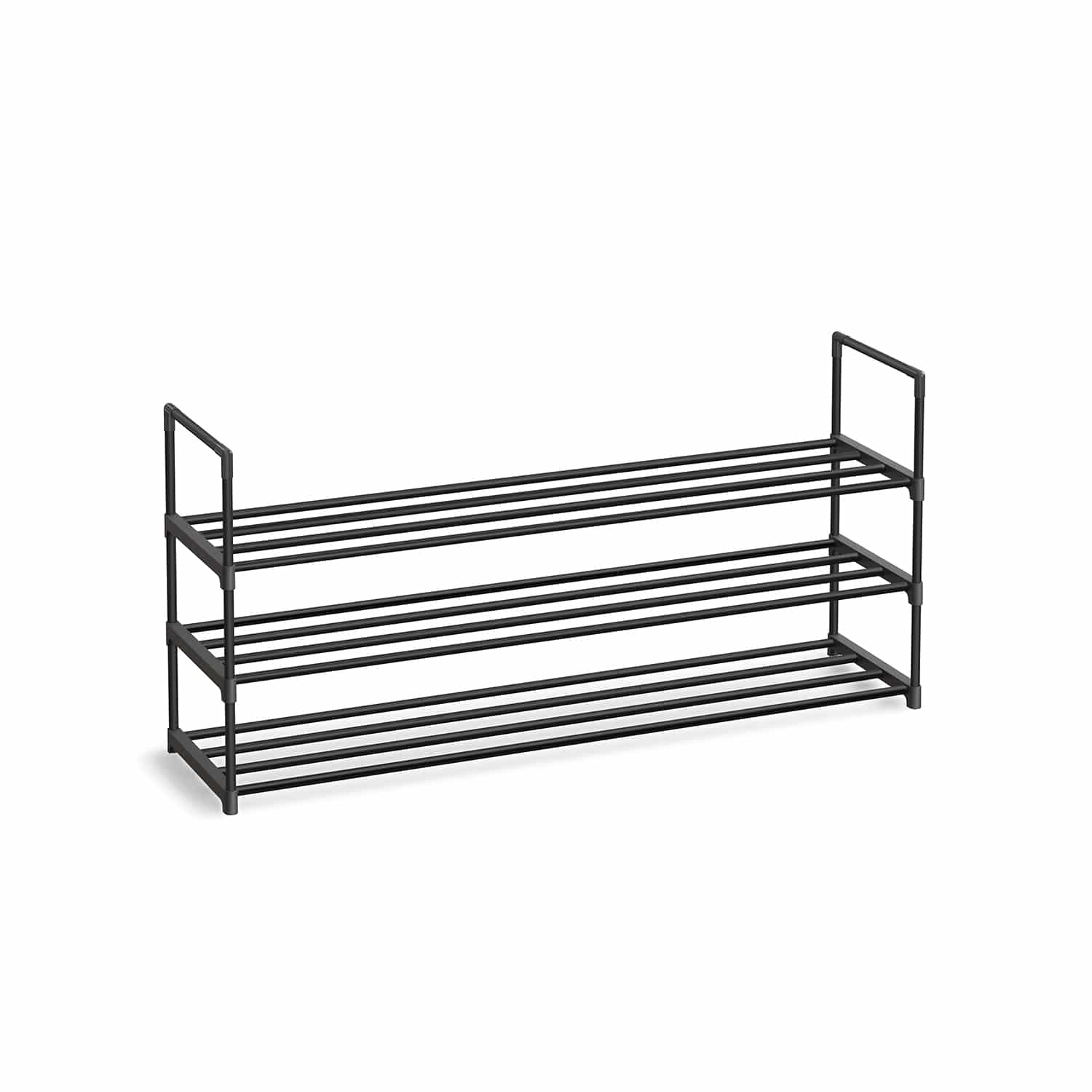 Schuhregal mit 3 Ebenen aus Metall 30 x 116 x 55 cm stapelbar