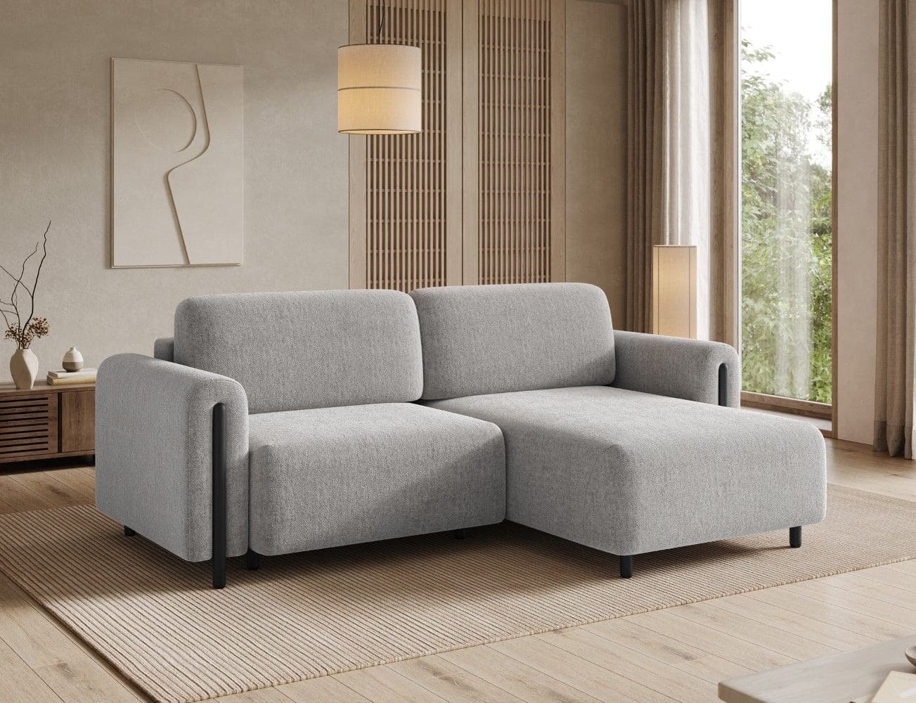 Ecksofa Acossta von Eltap Amore Mikrofaser mit Schlaffunktion Bettkasten