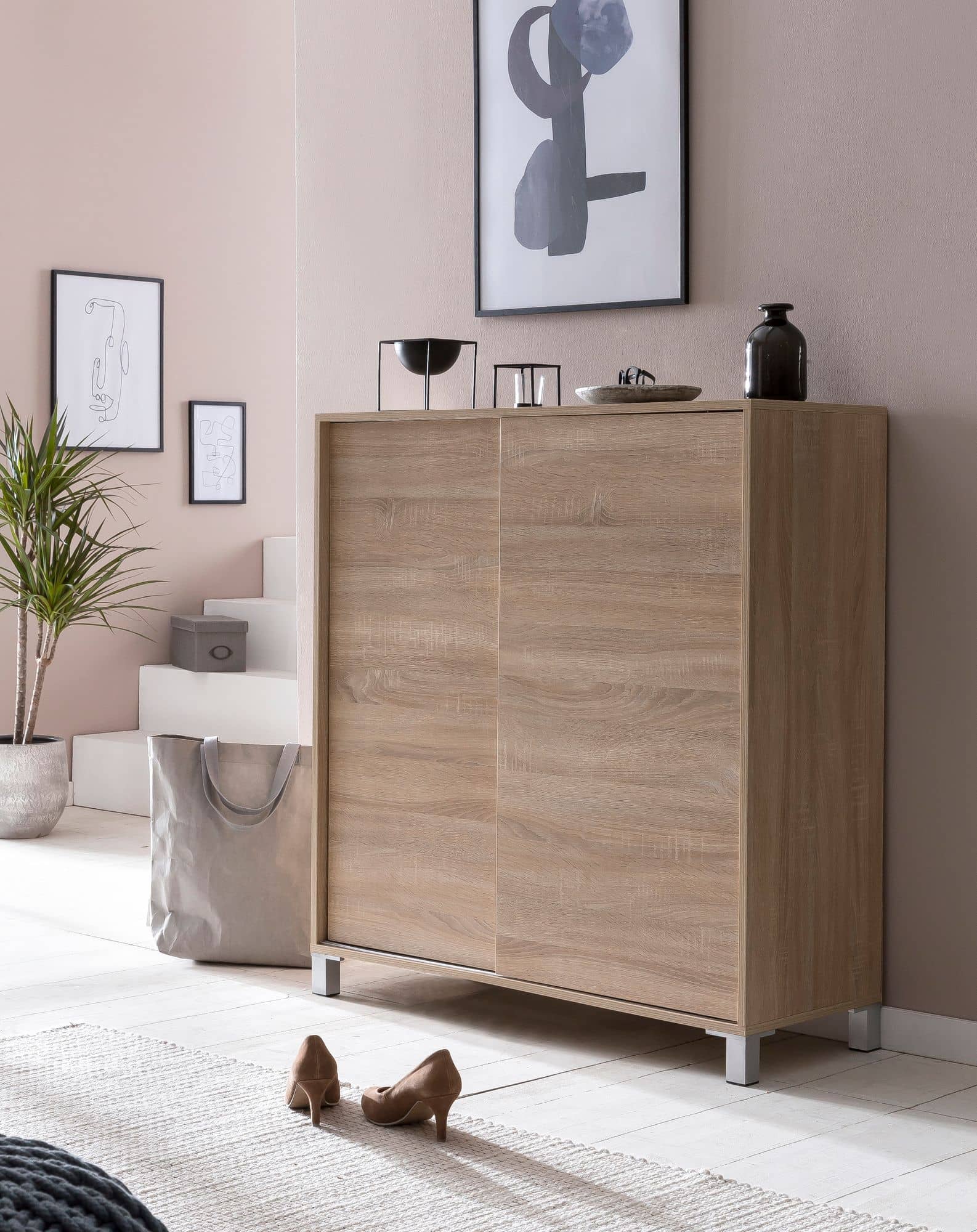 47488-WOHNLING-Schuhschrank-TELLY-100x38x100-cm-S_4 Schuhschrank WL5.713 Holz Sonoma 100x108x37,5 cm Ablage Hoch