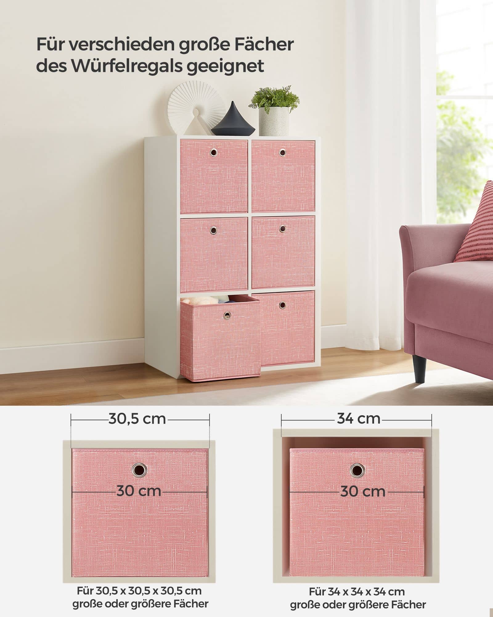 Aufbewahrungsbox 6er Set pastellrosa-RFB006R01