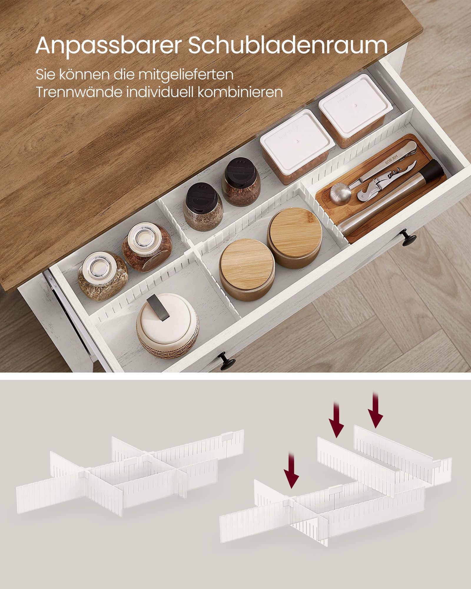 VASAGLE Küchenschrank Schublade & Türen Vintageweiß VASAGLE Küchenschrank Schublade & Türen Vintageweiß