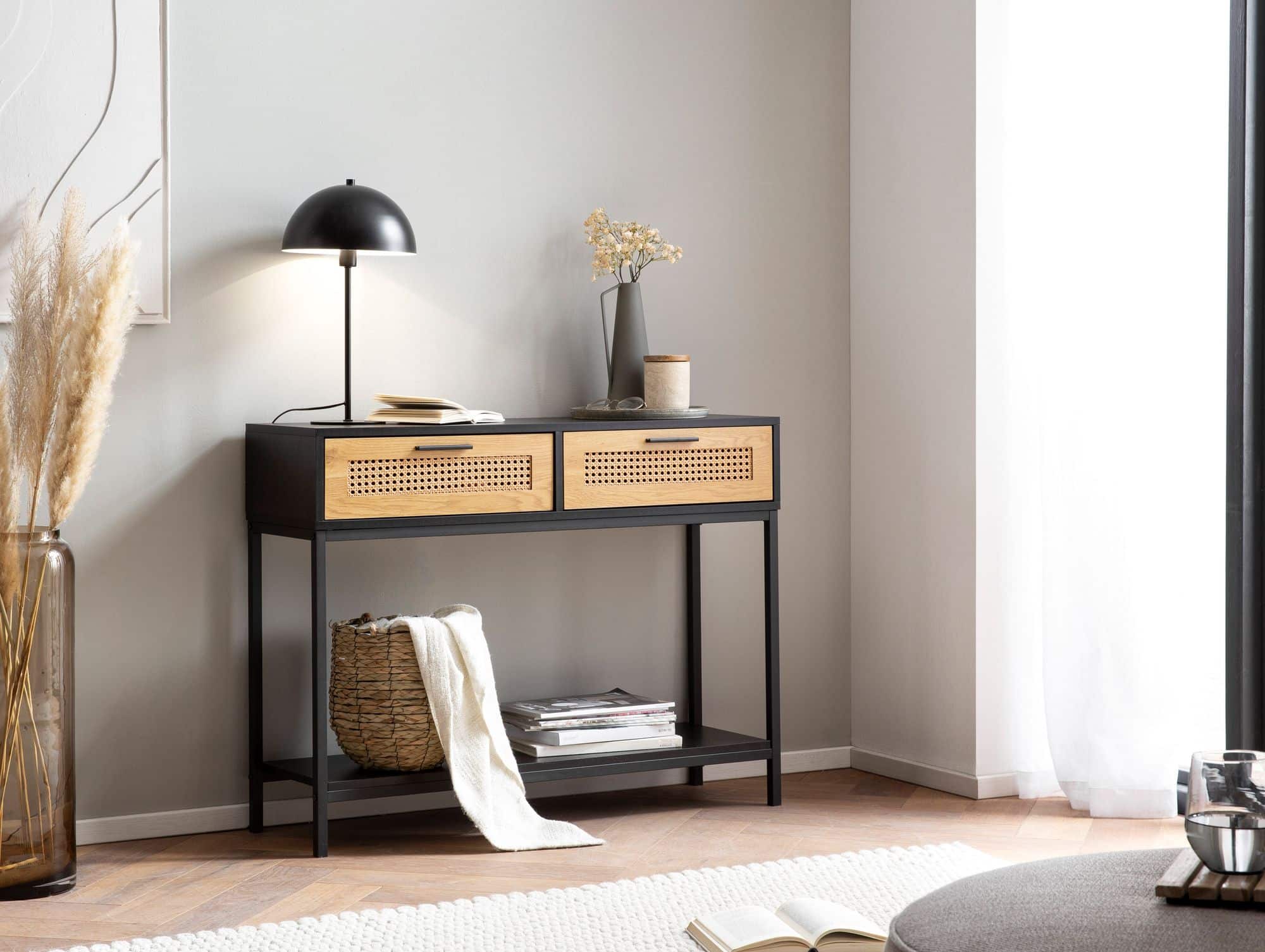Konsolentisch Schwarz 100x30x75 cm Design Anrichte Flur Konsolentisch Schwarz 100x30x75 cm Design Anrichte Flur