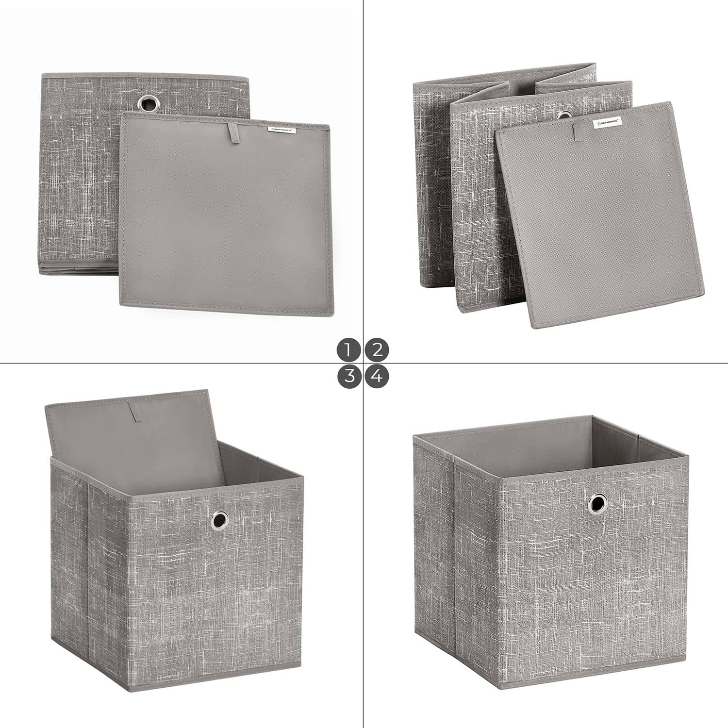 Aufbewahrungsbox 6er Set taupe meliert-RFB006K01