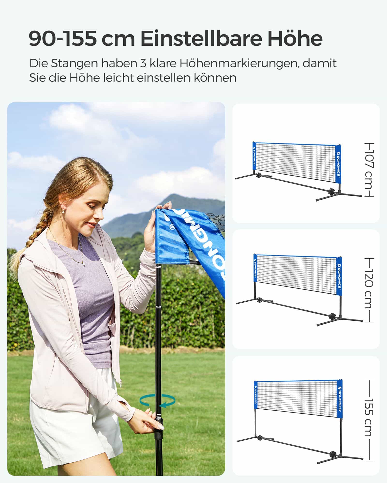 Badmintonnetz 3 m Blau-SYQ400 Badmintonnetz 3 m Blau-SYQ400