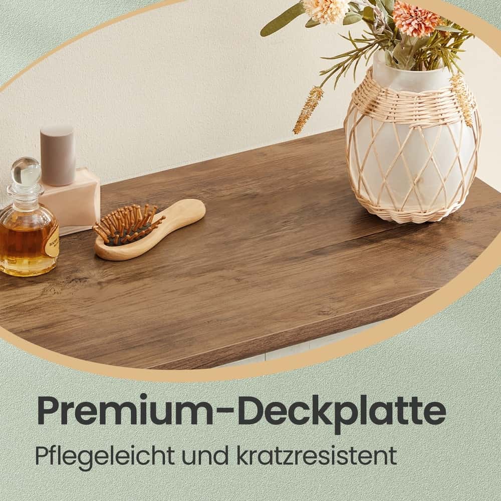 Badezimmerschrank mit verstellbarem Regal und 4 Schubladen, Aufbewahrungsschrank für Bad, mit Türen