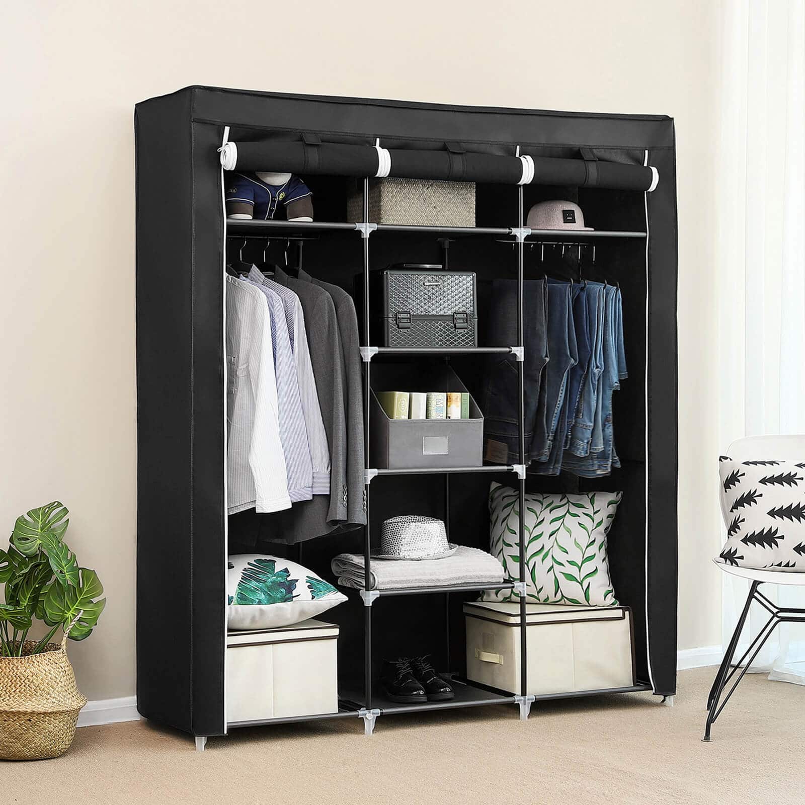 Stoffschrank 175 x 150 cm Schwarz-RYG12B Stoffschrank 175 x 150 cm Schwarz-RYG12B