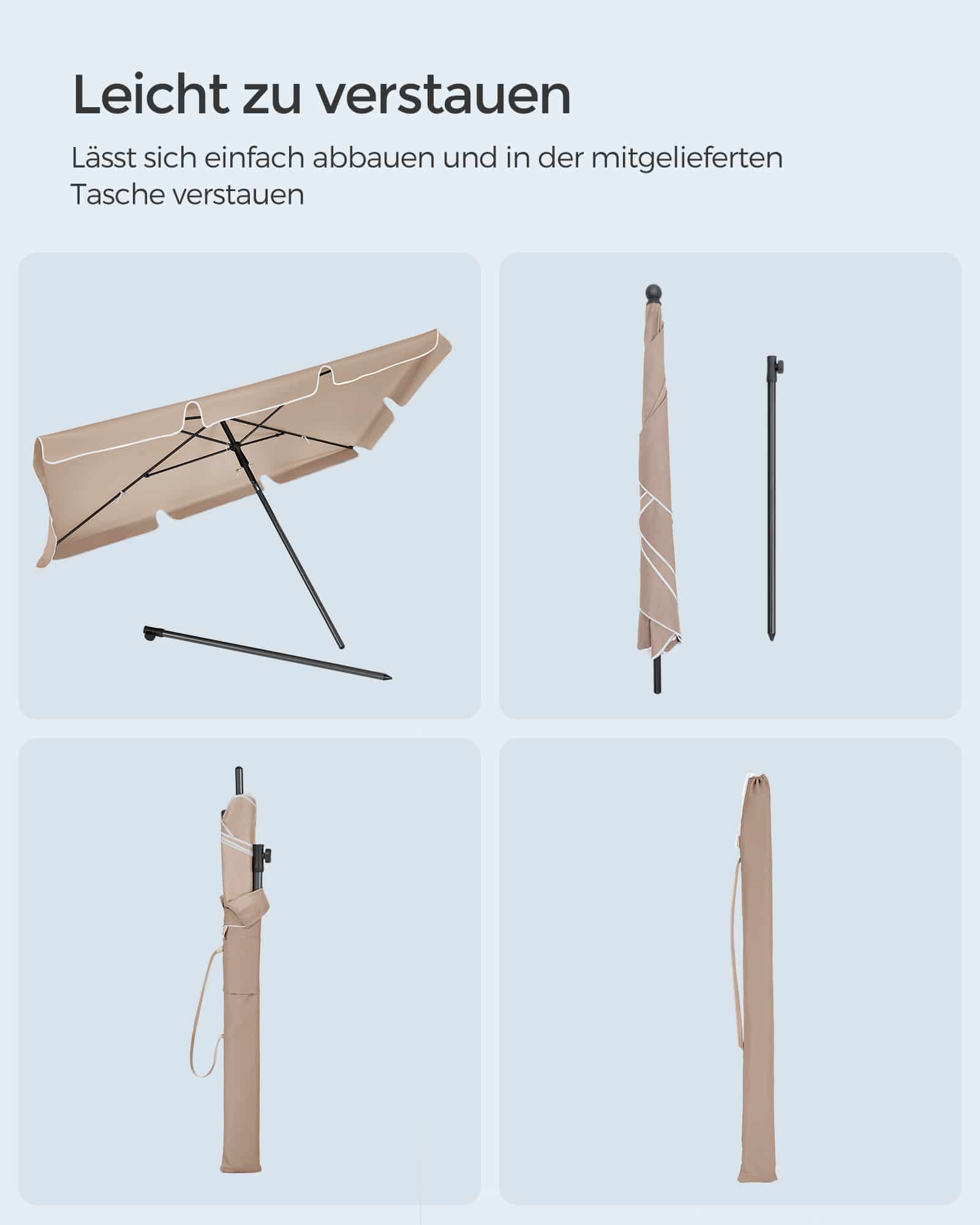 Sonnenschirm 230 x 150 cm Balkonschirm UPF 50+