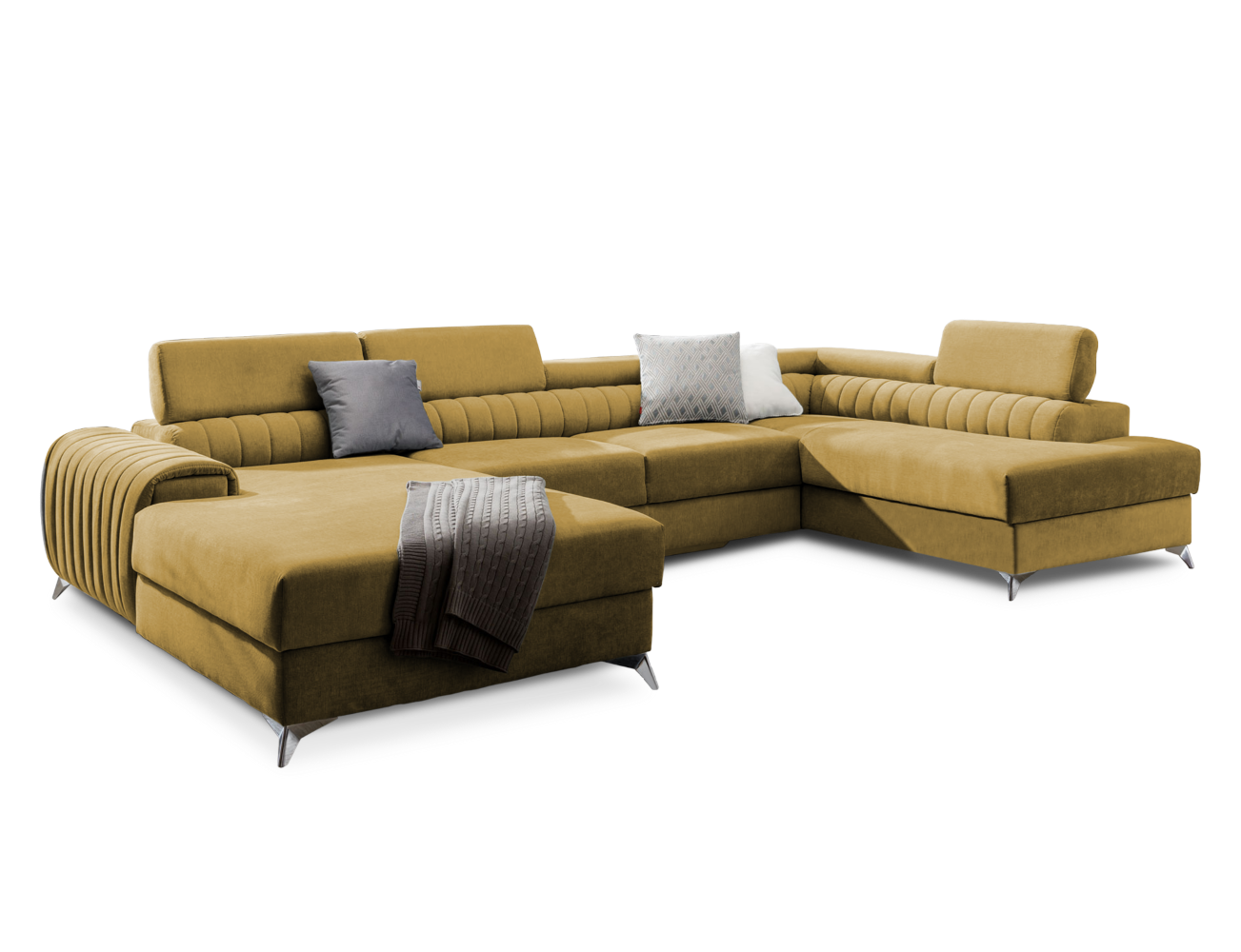 Wohnlandschaft mit Schlaffunktion Lacante und Bettkasten im modernen Design für stilvolles Wohnen Wohnlandschaft mit Schlaffunktion Lacante und Bettkasten im modernen Design für stilvolles Wohnen