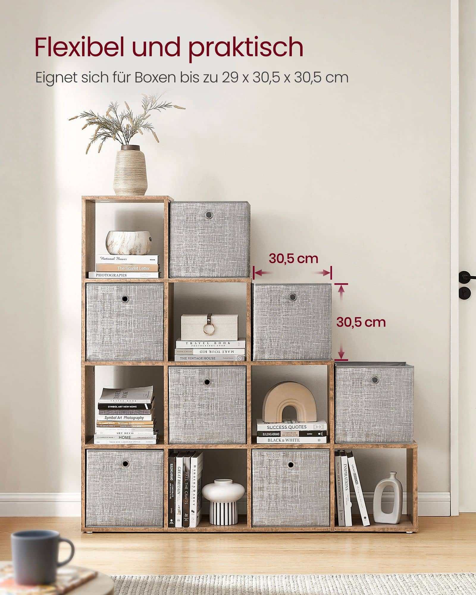 Bücherregal mit 10 Fächern