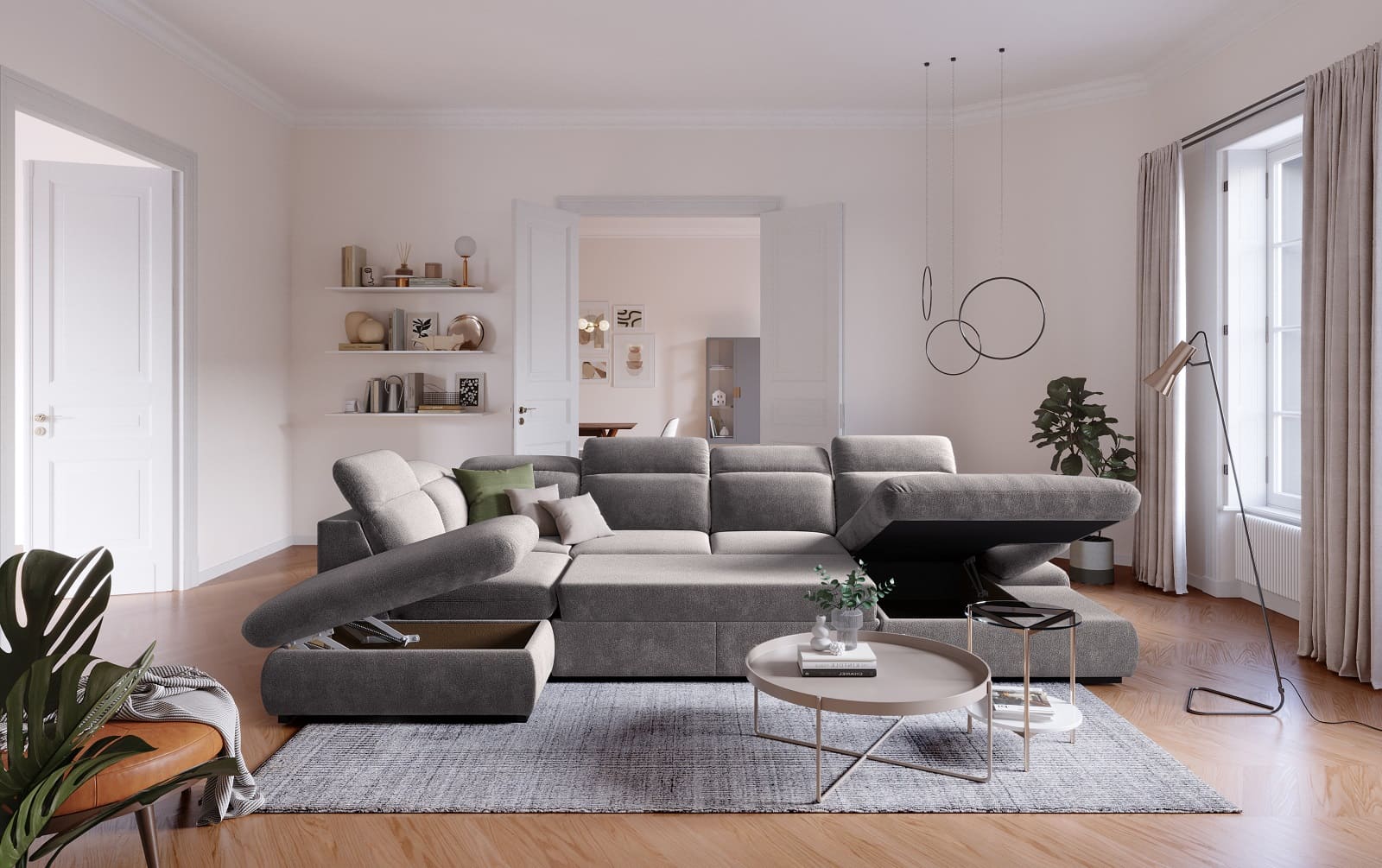 Lorena Wohnlandschaft mit Schlaffunktion und Bettkasten - Cotta Lorena Wohnlandschaft mit Schlaffunktion und Bettkasten - Cotta