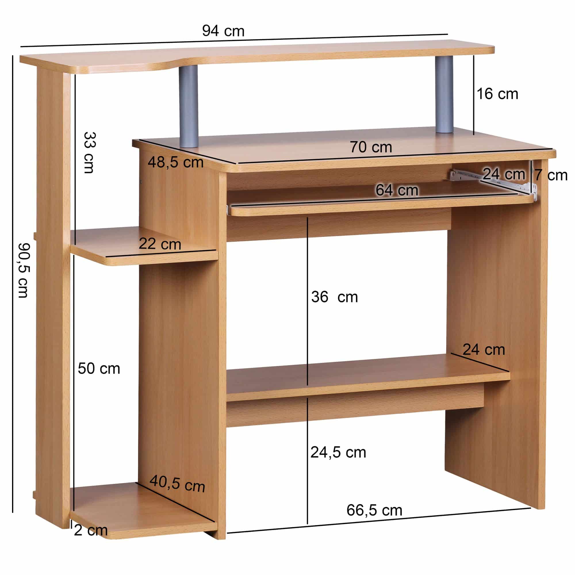 Computertisch WL1.163 Buche 94x90 Computertisch WL1.163 Buche 94x90