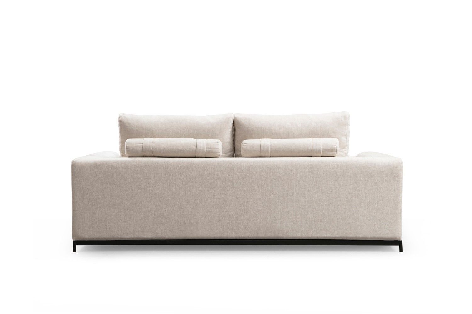 Sofa Line 2-Sitzer Beige – Flachgewebe mit Metallfüßen