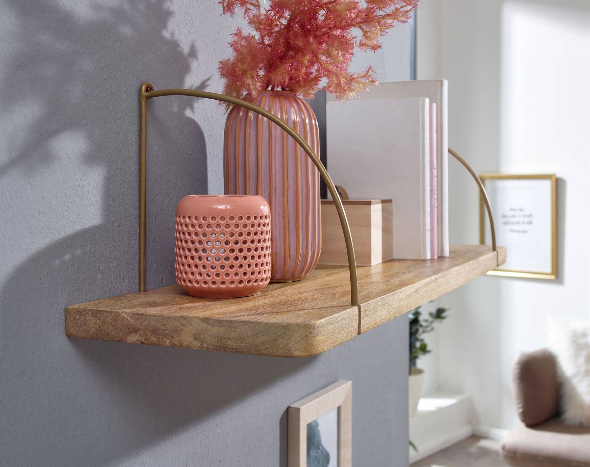 67871-Wohnling-Wandregal-60x22x24-cm-Mango-Holz-WL6-595-WL6-595_5 Wandregal 60x25x22 cm Mango Massivholz / Metall Hängeregal Industrial