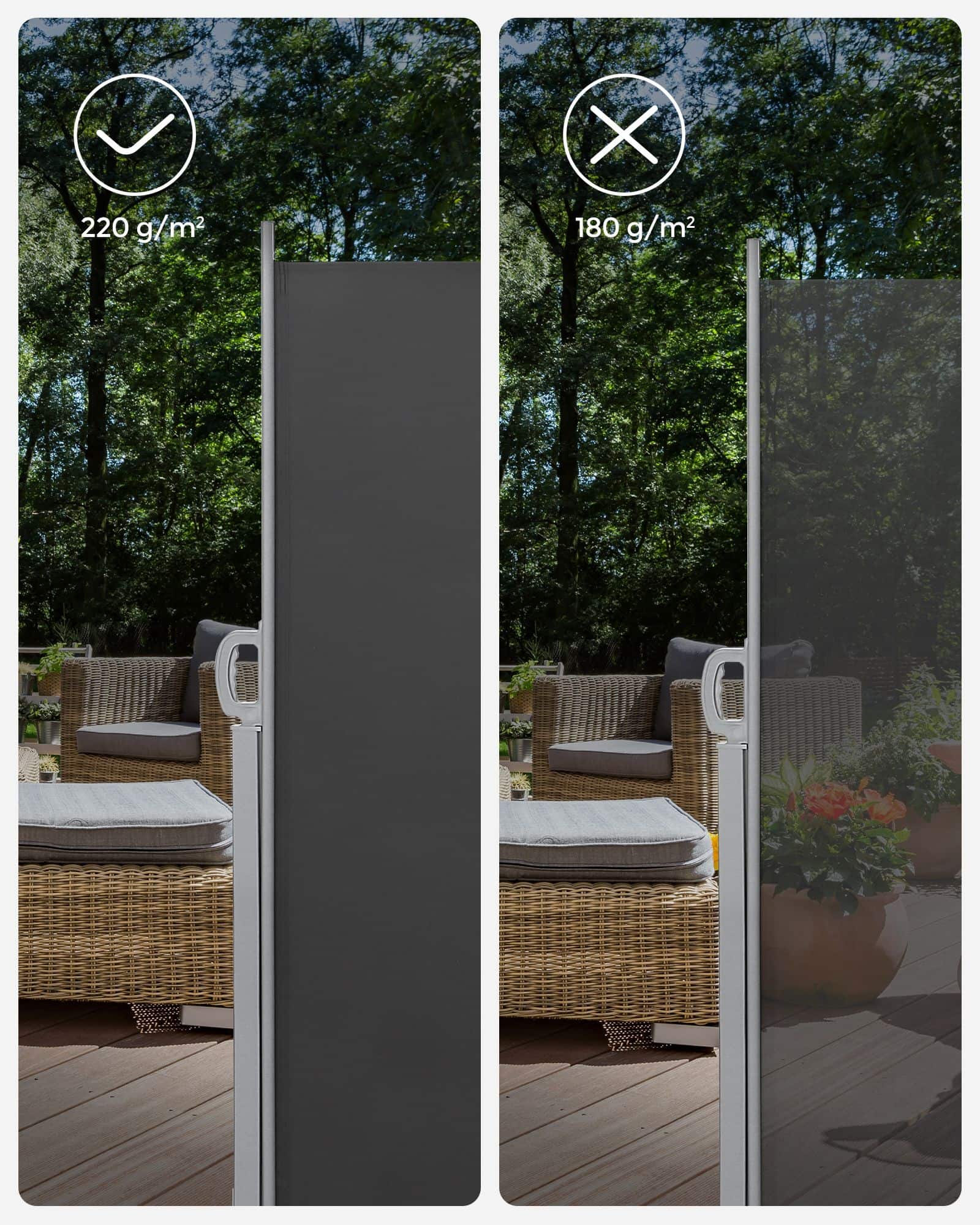 Seitenmarkise ausziehbar 180 x 400 cm für Balkon Seitenmarkise ausziehbar 180 x 400 cm für Balkon