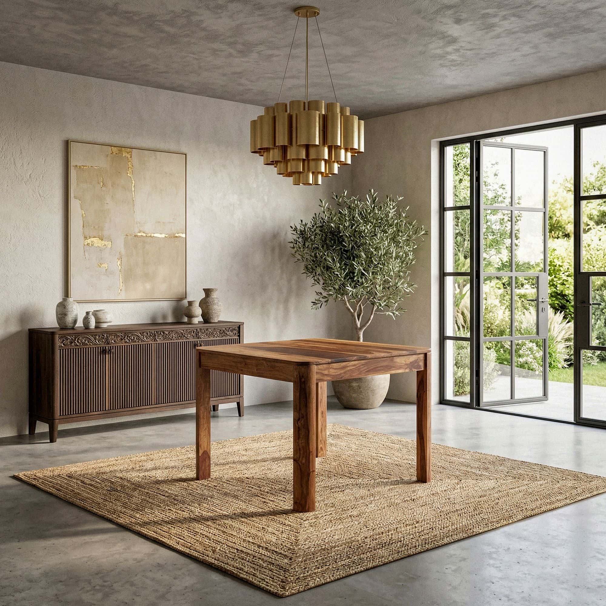 Esstisch Sheesham Massivholz 80x80 cm Dunkelbraun - Quadratischer Esszimmertisch Holz - Küchentisch modern für 4 Personen - Stabiler Holztisch - Tisch für Esszimmer Bistrotisch Handmade Esstisch Sheesham Massivholz 80x80 cm Dunkelbraun - Quadratischer Esszimmertisch Holz - Küchentisch modern für 4 Personen - Stabiler Holztisch - Tisch für Esszimmer Bistrotisch Handmade