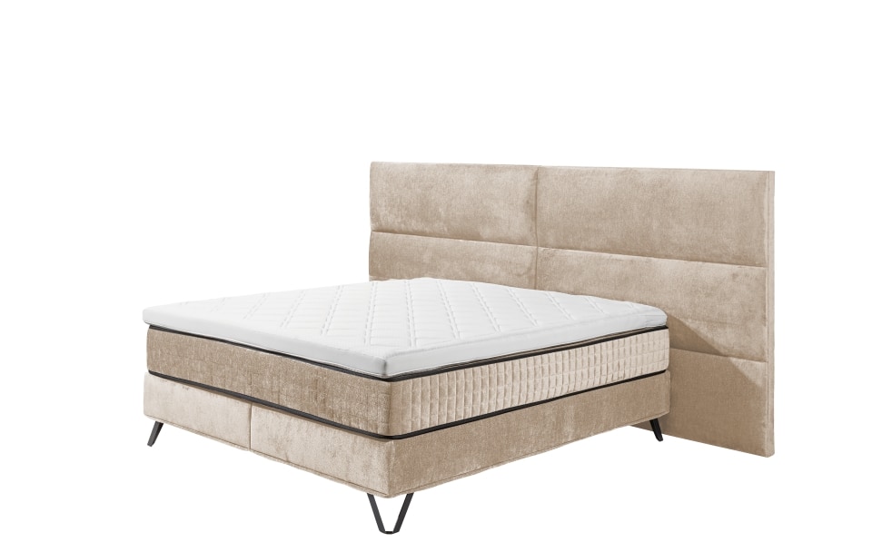 Trapani_Vogue_frei_Cream XXL Eleganz im Schlafzimmer: Entdecken Sie das H3/H4 Boxspringbett Trapani von ED mit Massivfüßen
