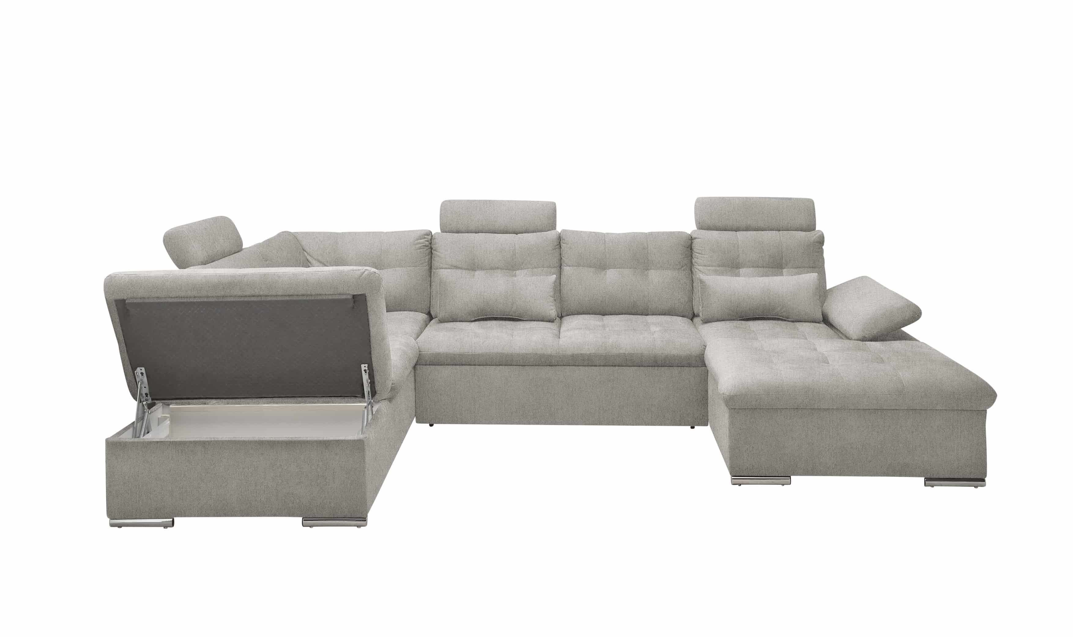 Couch in Taupe - Schlaffunktion und Bettkasten - Medan XXL Couch in Taupe - Schlaffunktion und Bettkasten - Medan XXL