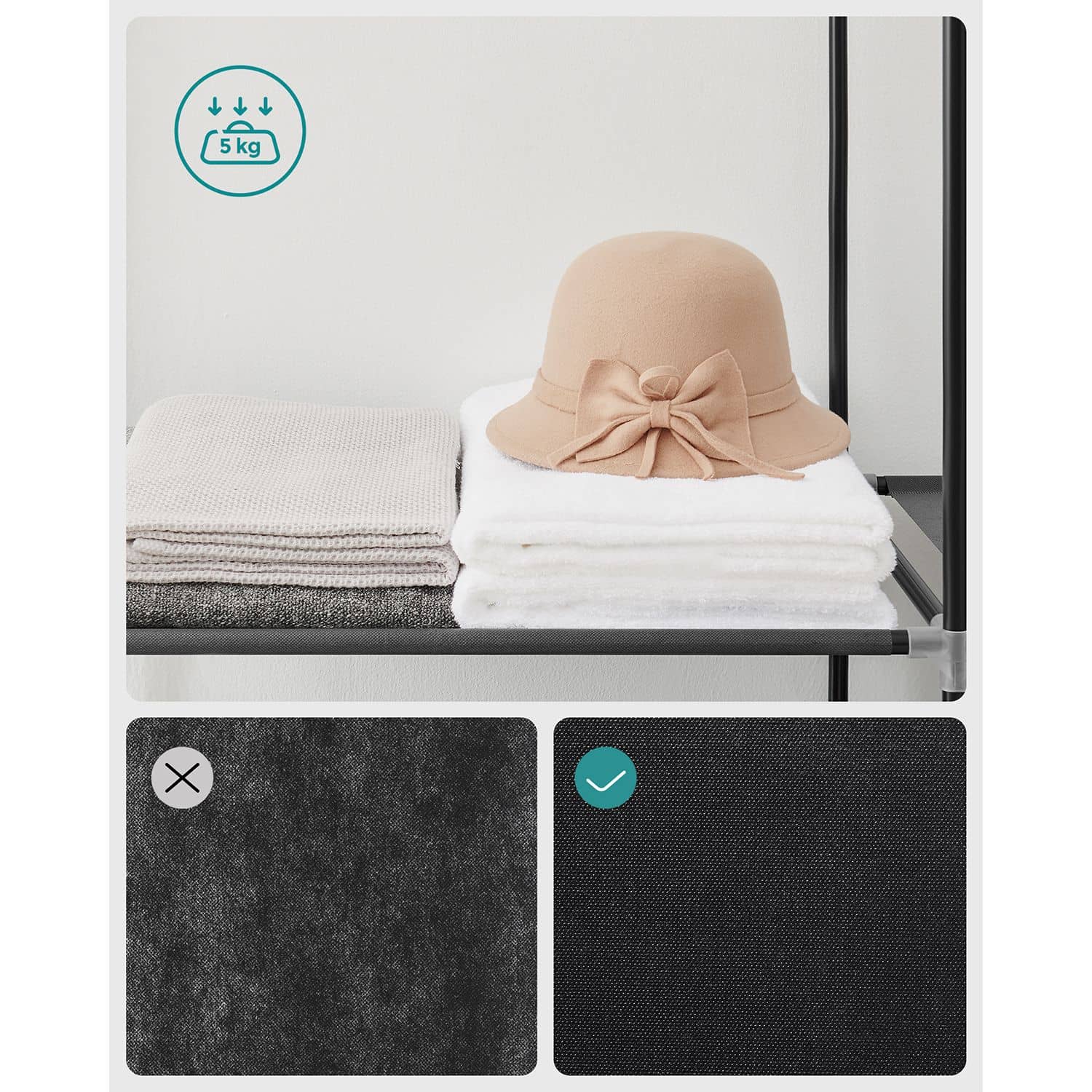 Kleiderschrank mit Ablagen viel Platz schwarz-RYG008B02 Kleiderschrank mit Ablagen viel Platz schwarz-RYG008B02