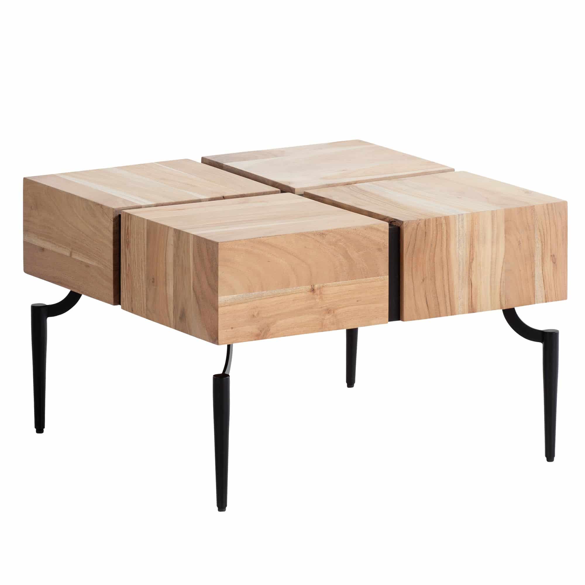 Wohnling Couchtisch 60 cm – Akazie-Massivholz & Metallgestell Wohnling Couchtisch 60 cm – Akazie-Massivholz & Metallgestell
