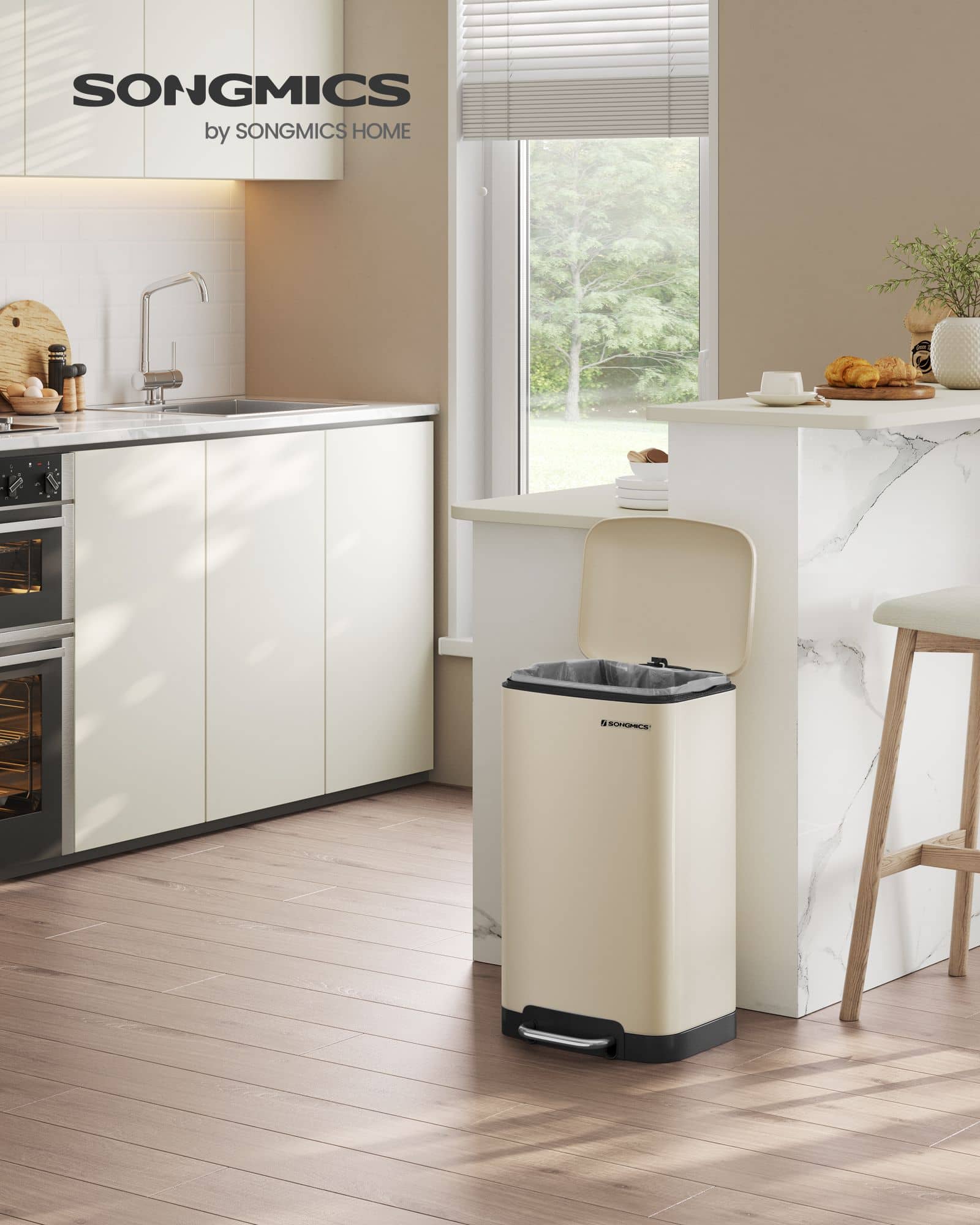 Treteimer mit Inneneimer Cremeweiß-B34LTB001A01 Treteimer mit Inneneimer Cremeweiß-B34LTB001A01