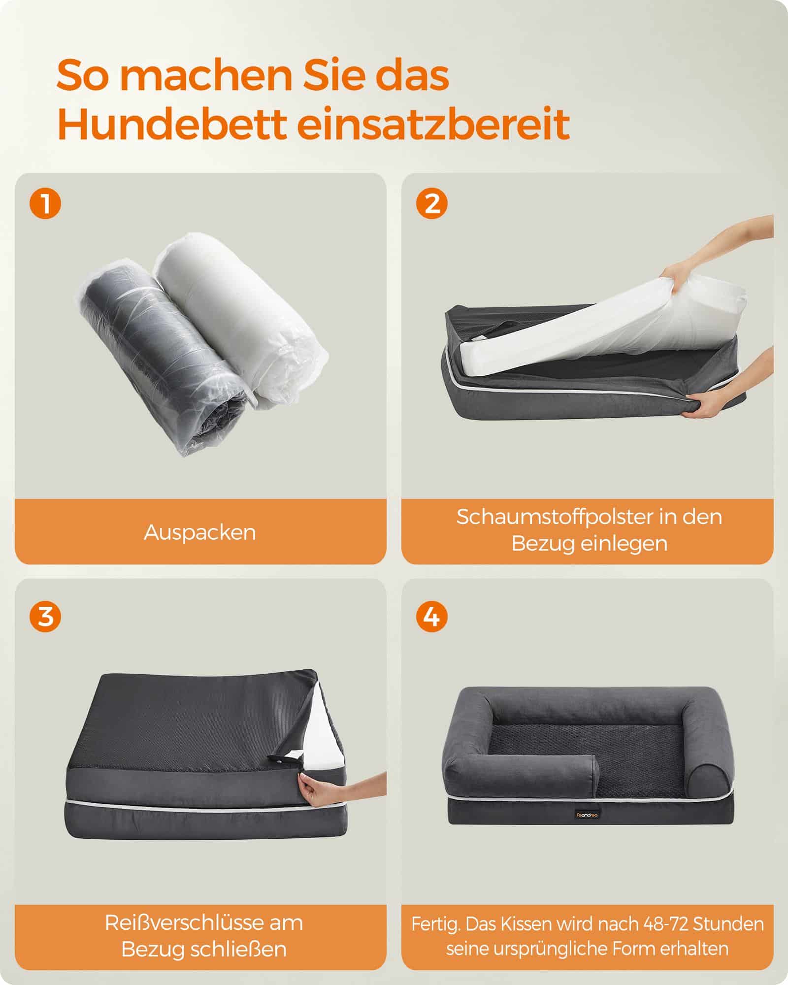 Hundebett Bezug abnehmbar und waschbar Hundebett Bezug abnehmbar und waschbar