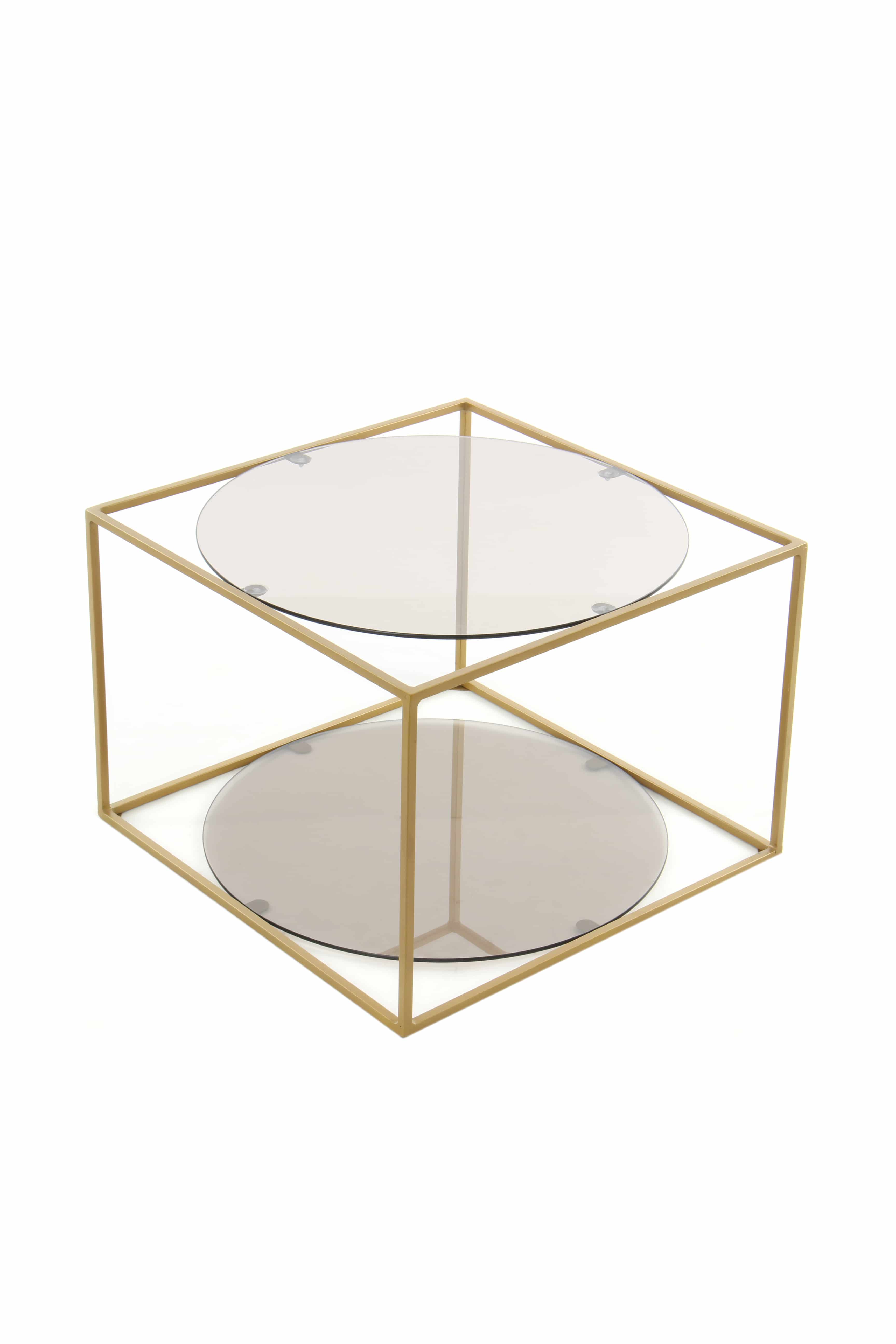 Beistelltisch Cody 110 Grau / Gold Beistelltisch Cody 110 Grau / Gold