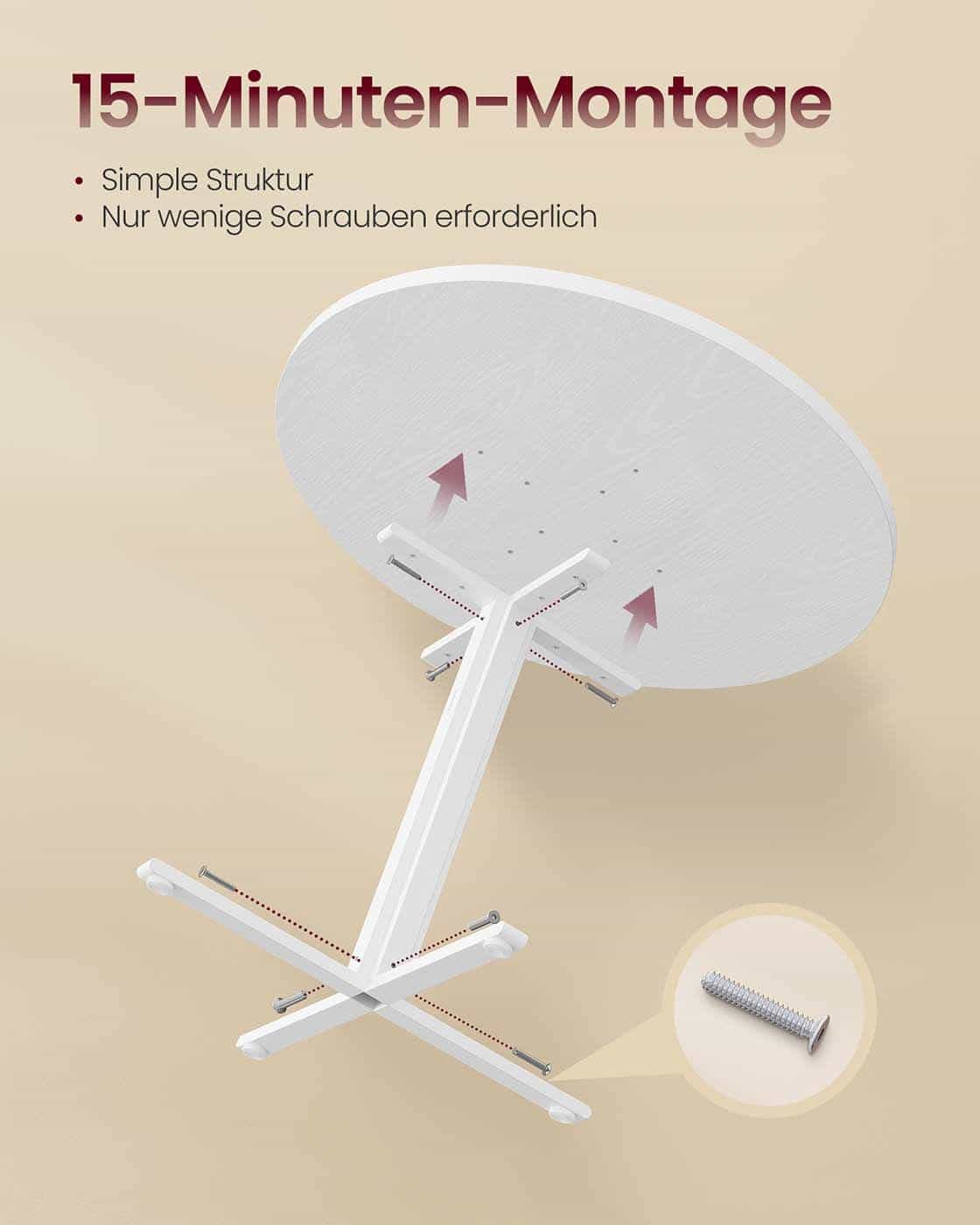 Runder Esstisch für 4 Personen für Esszimmer schneeweiß Runder Esstisch für 4 Personen für Esszimmer schneeweiß