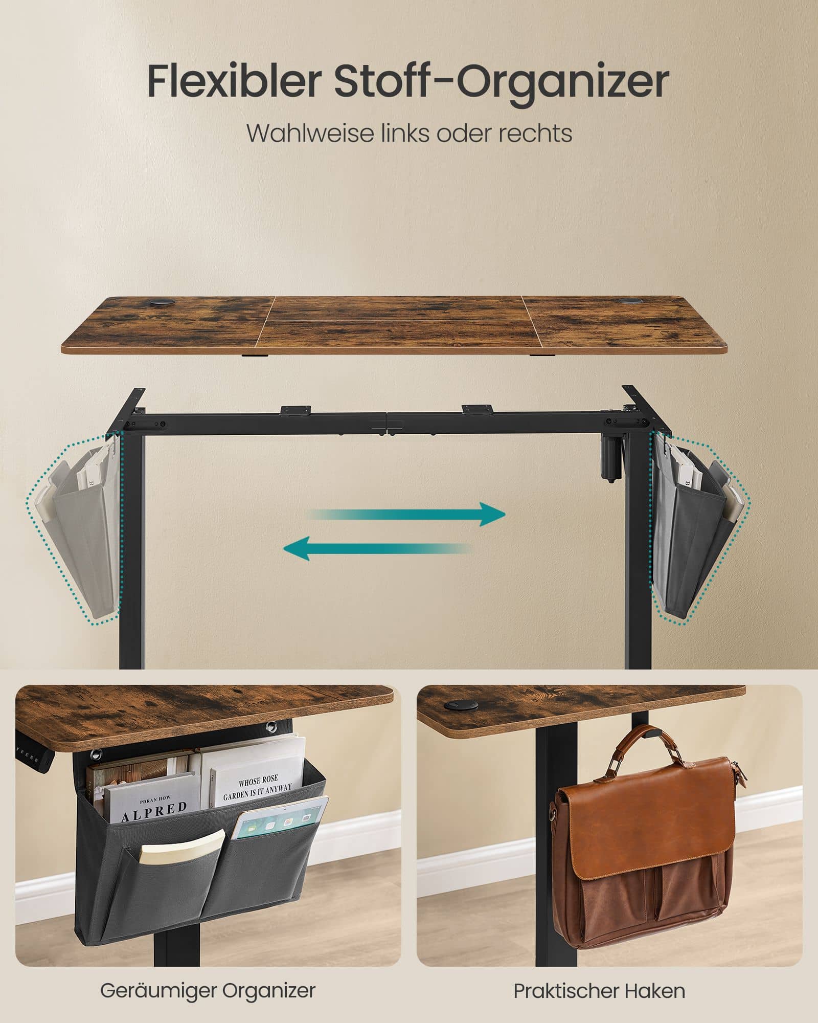 Höhenverstellbarer Schreibtisch elektrisch 60 x 140 x (72-120) cm Höhenverstellbarer Schreibtisch elektrisch 60 x 140 x (72-120) cm