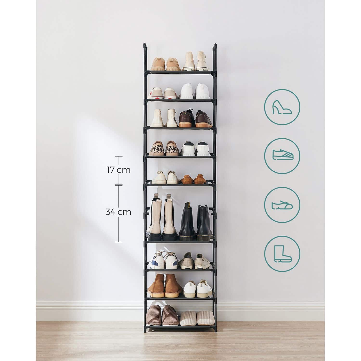 Schuhregal mit 10 Ebenen-B34LSH010B02 Schuhregal mit 10 Ebenen-B34LSH010B02