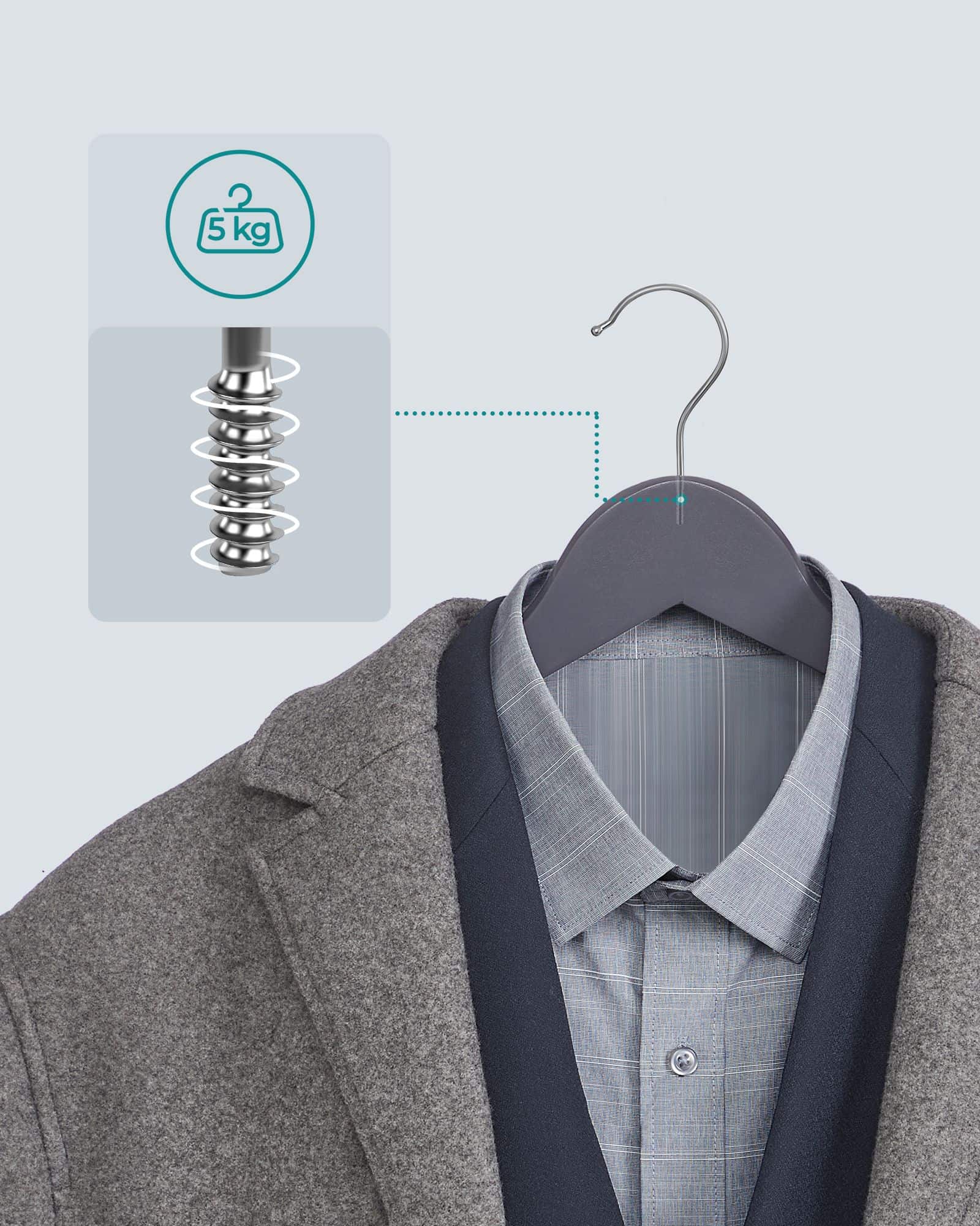 Kleiderbügel Holz drehbar grau-silbern-CRW001G01 Kleiderbügel Holz drehbar grau-silbern-CRW001G01