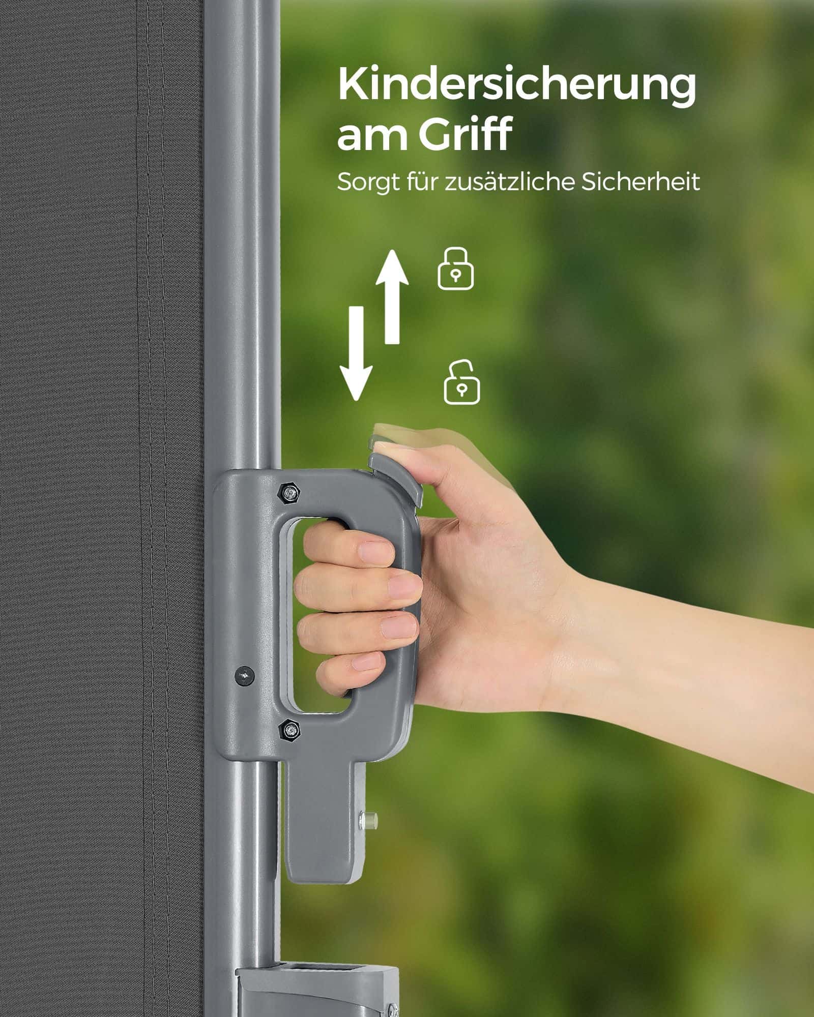 Seitenmarkise 180 x 300 cm Rauchgrau