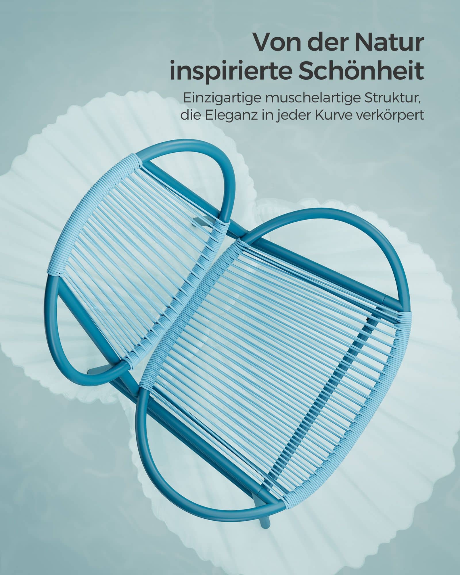 Balkonmöbel 3er Set mit Tisch und 2 Stühlen seeblau Balkonmöbel 3er Set mit Tisch und 2 Stühlen seeblau