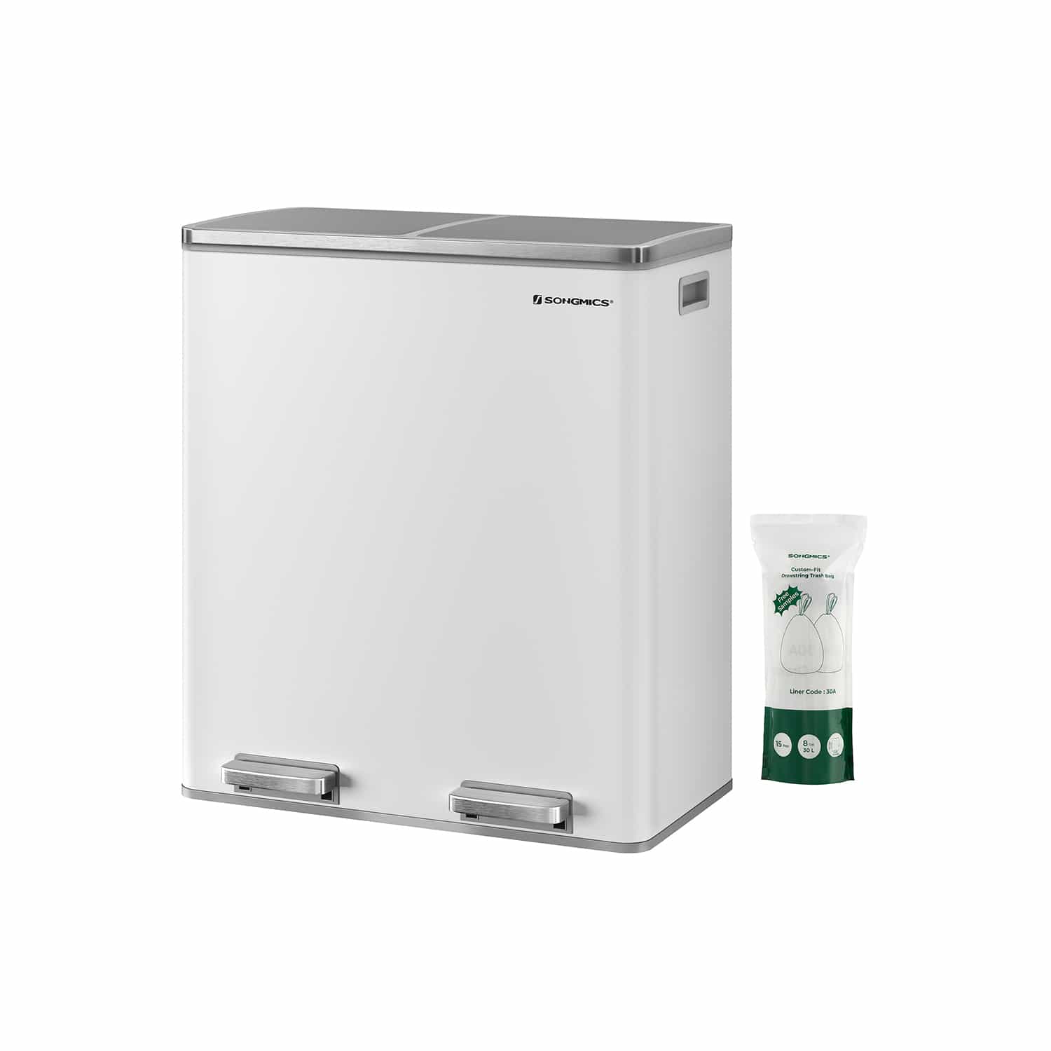 Treteimer mit 2 Fächern-B34LTB60WT Treteimer mit 2 Fächern-B34LTB60WT