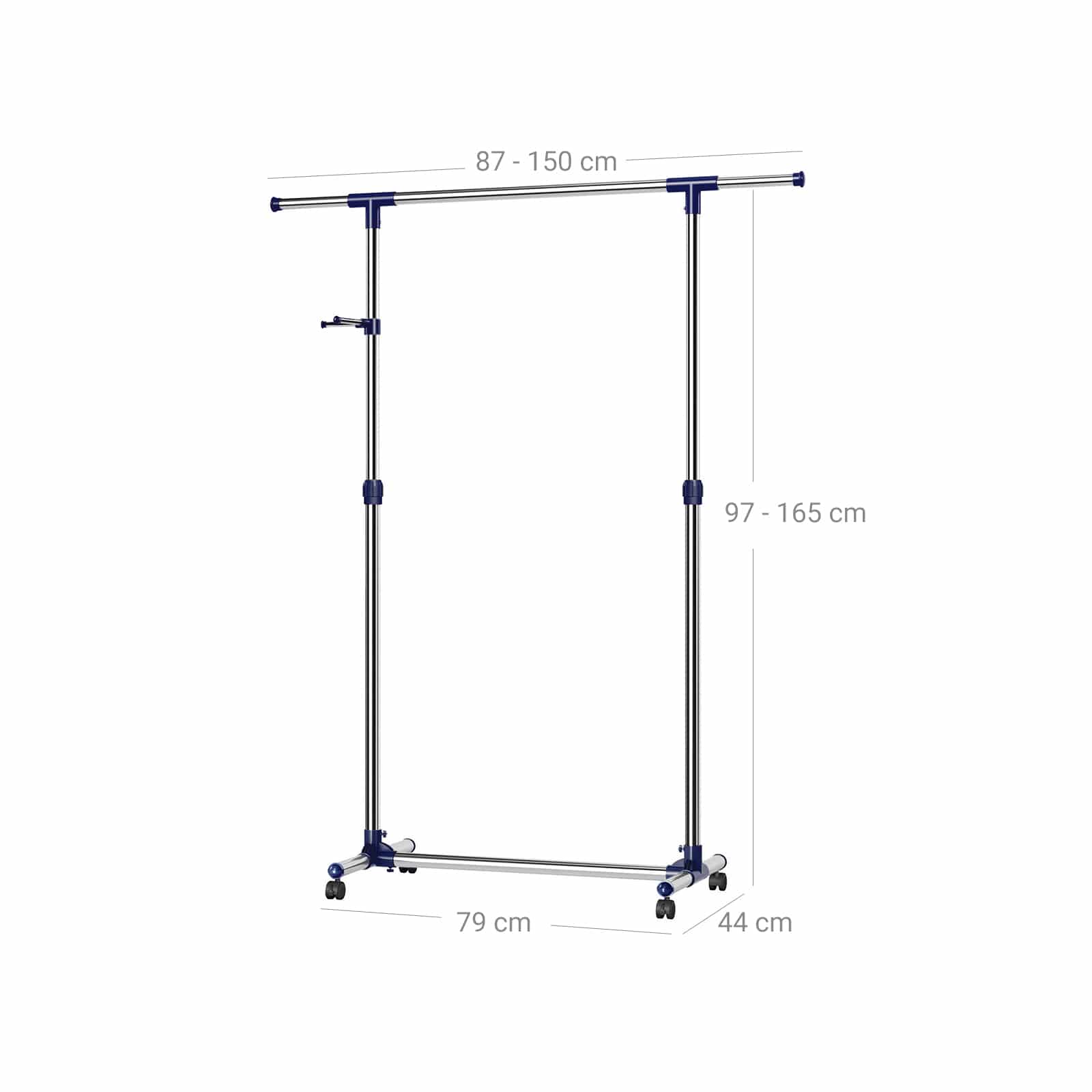 Ausziehbarer Kleiderständer Blau-LLR01L Ausziehbarer Kleiderständer Blau-LLR01L