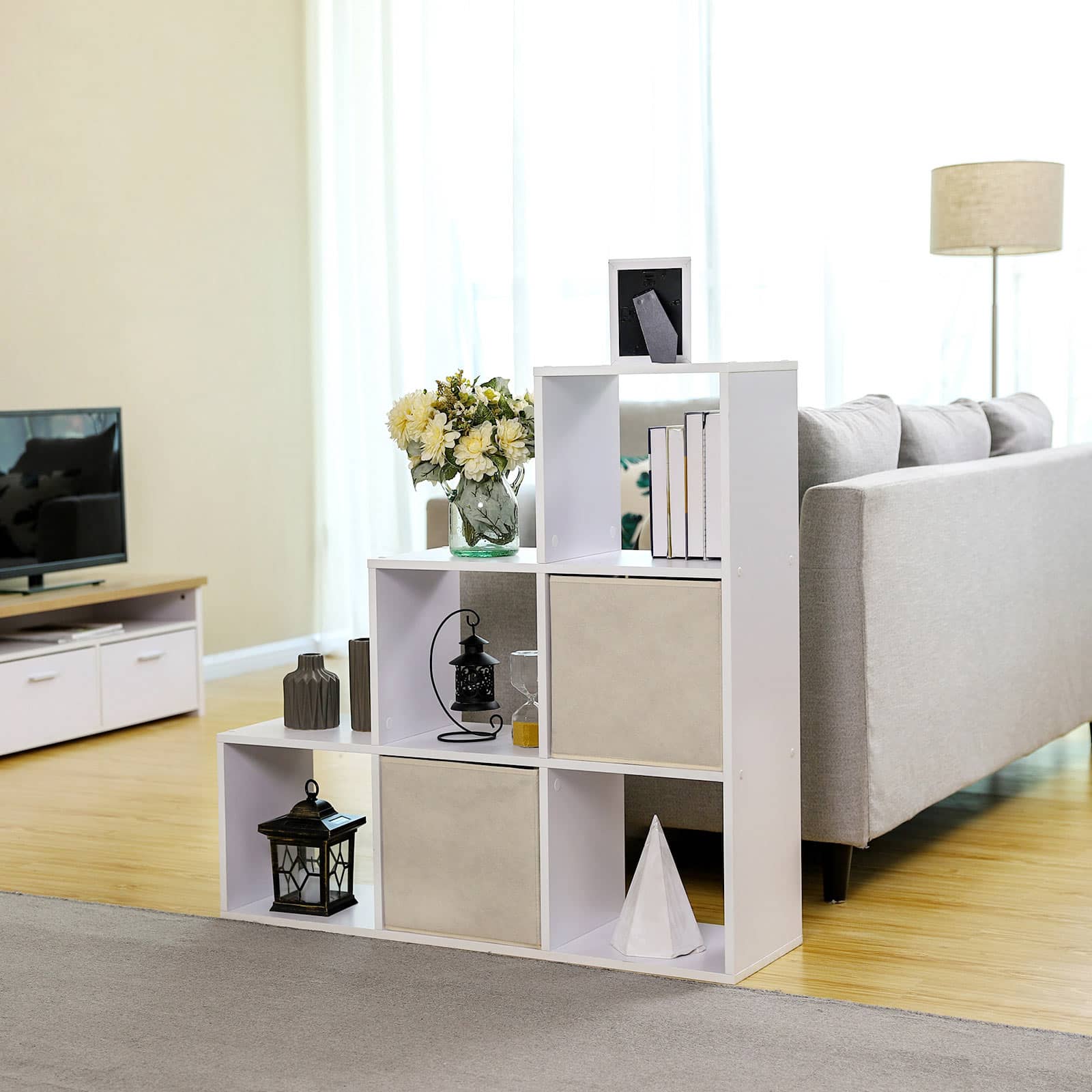 Treppenregal-6-offene-Faecher-Weiss-LBC63WT-5mxmE6ccOojGHa Treppenregal 6 offene Fächer Weiß