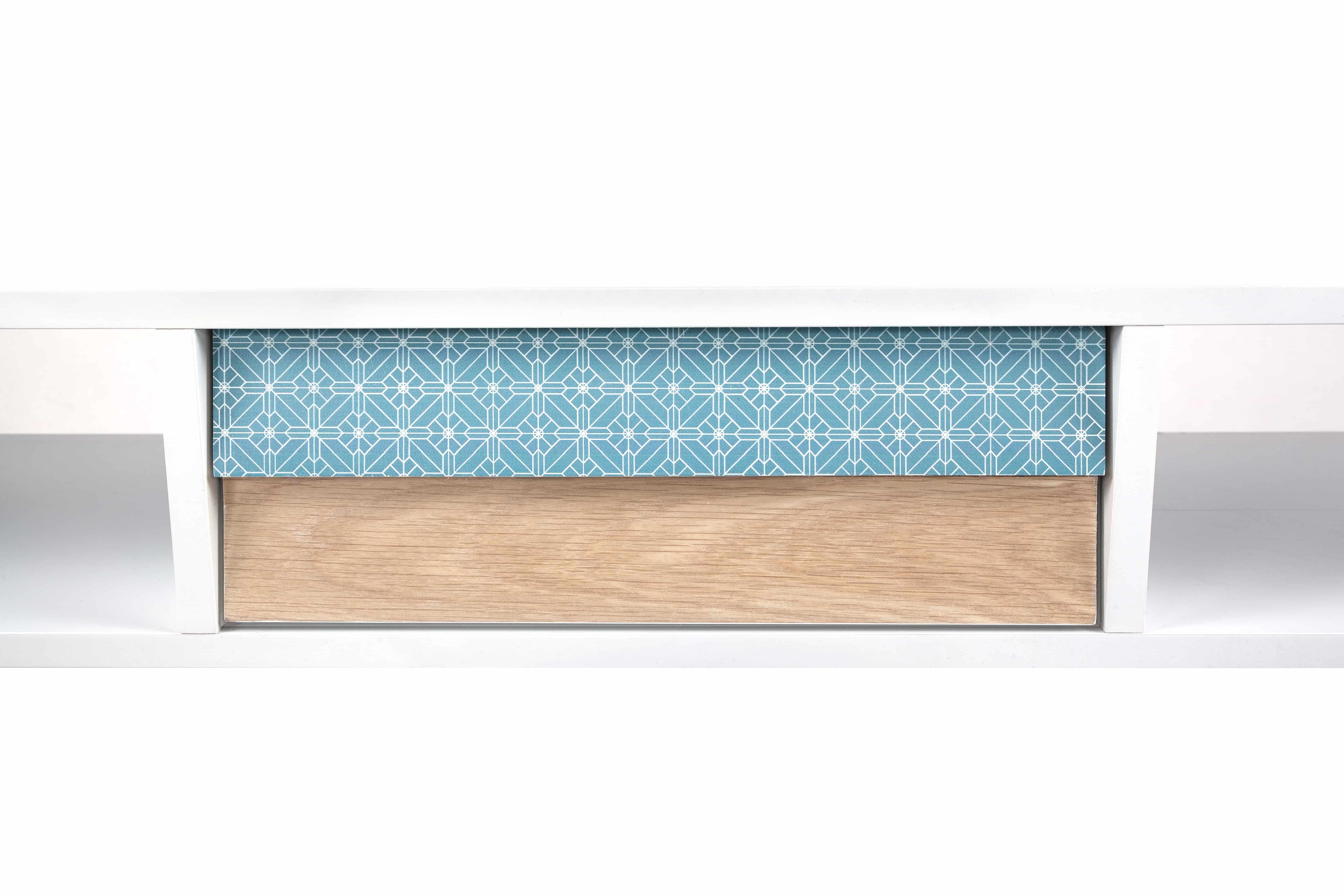 Konsolentisch Megan Weiß / Blau / Holz Konsolentisch Megan Weiß / Blau / Holz